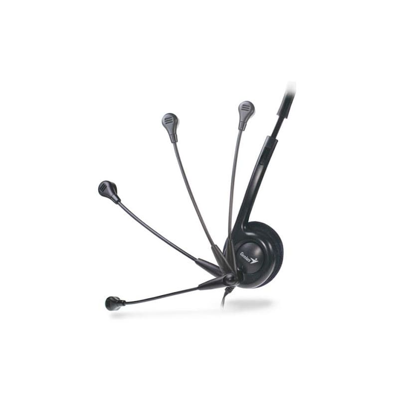 Kufje Genius HS-200C / Për PC / On Ear / Me mikrofon / 3.5 mm / 20Hz - 20KHz / 105 dB / Adujstable / Lightweight / Me kabëll / E zezë 3