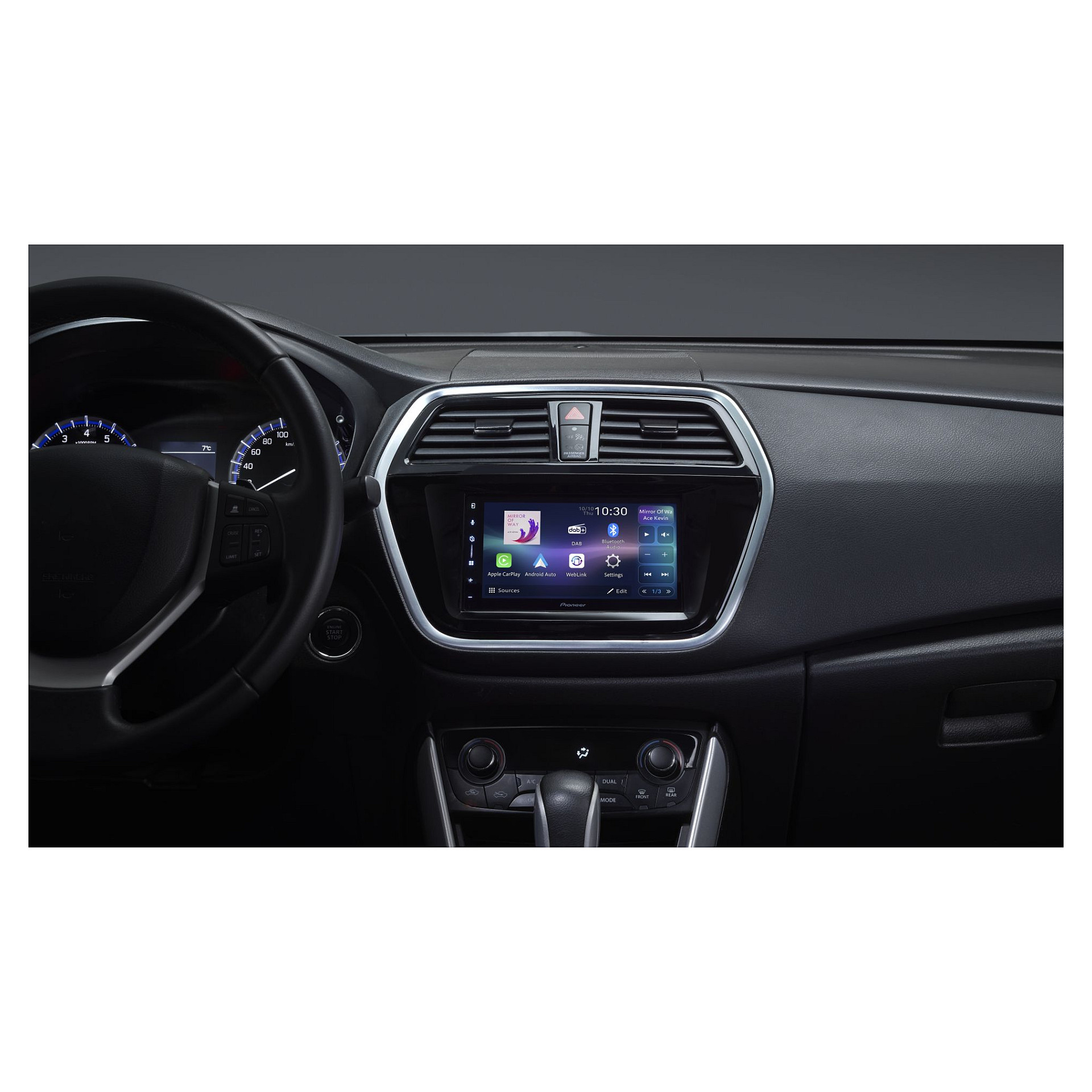 Radio multimedia për veturë Pioneer SPH-DA77DAB, 2 DIN, ekran me prekje 6.8", Apple CarPlay dhe Android Auto pa kabllo, DAB+, Bluetooth, Wi-Fi, 4 × 50 W - Zezë 7