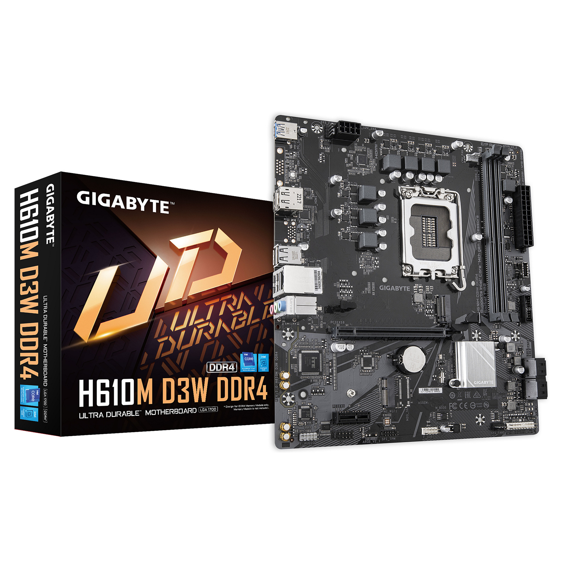 Pllakë Amë GIGABYTE H610M D3W DDR4 / Intel LGA1700 / H610 / DDR4 / Micro ATX / M.2 / SATA III / Gigabit LAN