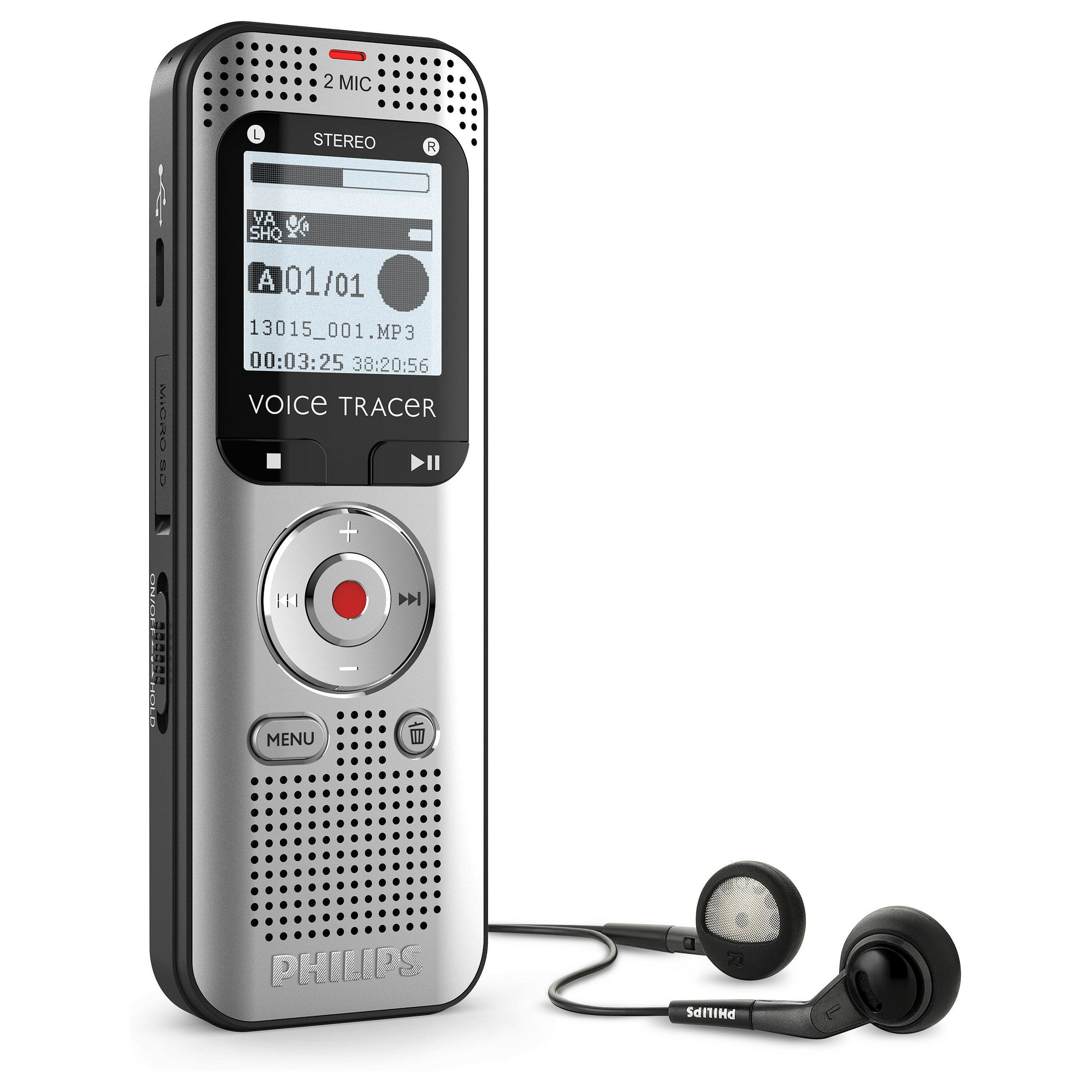 Rekordues zëri Philips Voice Tracer DVT2015, MP3, WAV 2