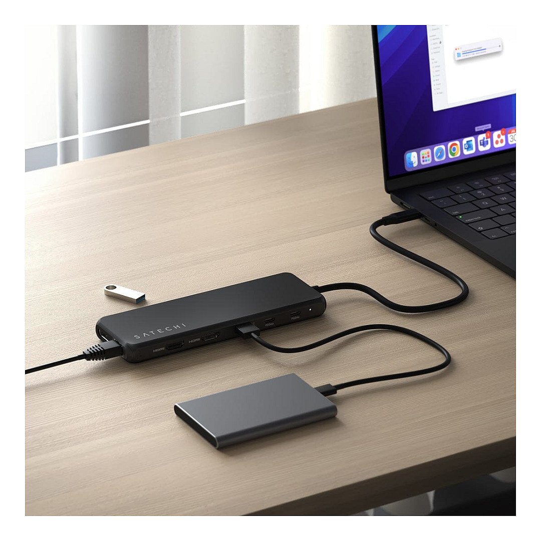 Hub Satechi ST-P3D13K / 6x USB-A / 2x HDMI / 1x DisplayPort / 2x USB-C / Ethernet / Audio / 85W PD / 100W – Zezë 3
