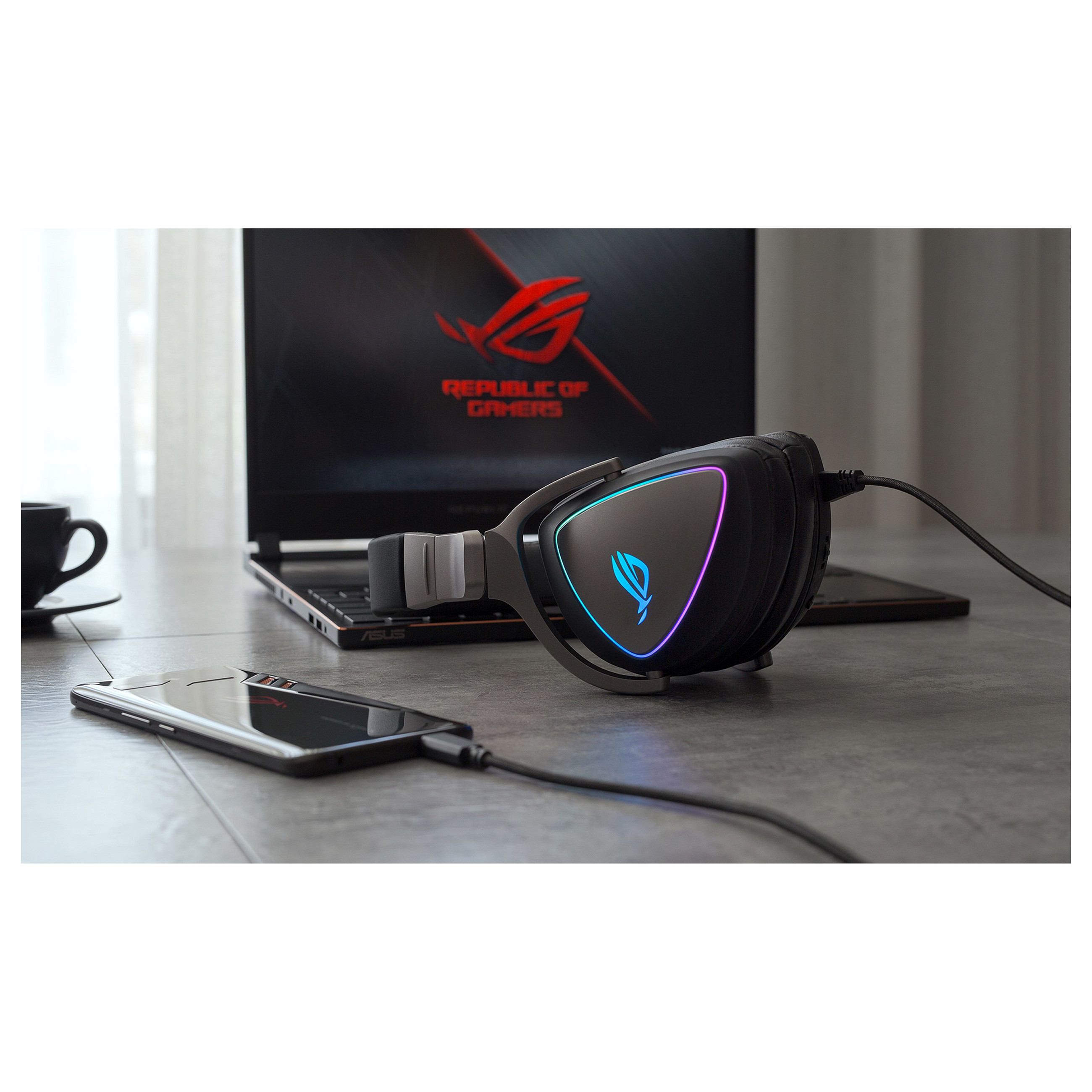 Kufje Gaming ASUS ROG Delta / USB-C / USB-A / 50mm / Hi-Res ESS Quad-DAC / RGB - Zezë 8