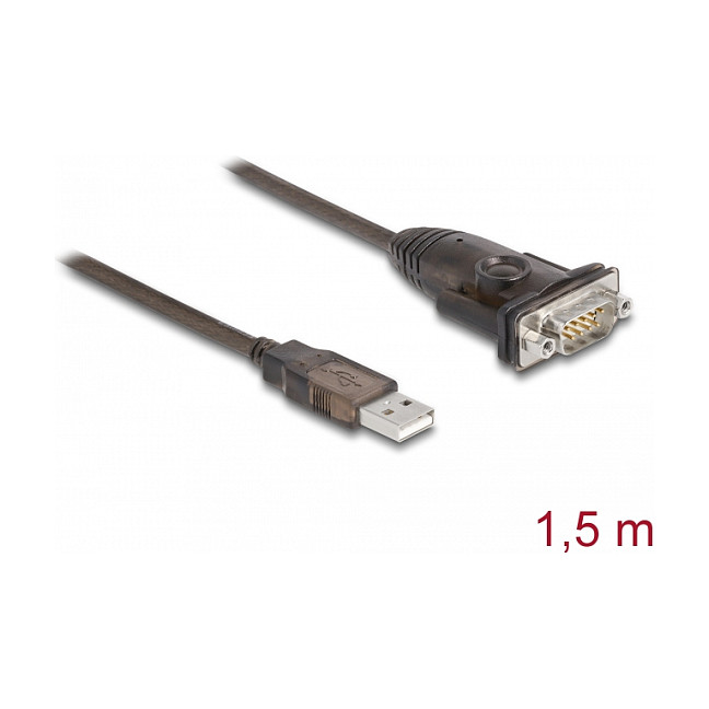 Adapter USB DELOCK 2.0 Type‑A to Serial RS‑232 D‑Sub 9‑Pin thumbnail 2