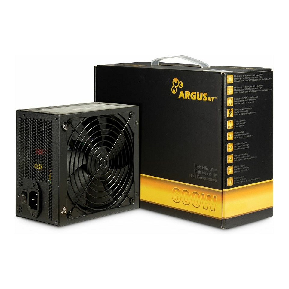 Furnizues Energjie Inter-Tech Argus GPS-600 / 600W / ATX / 80 PLUS Gold / Non Modular – Zezë