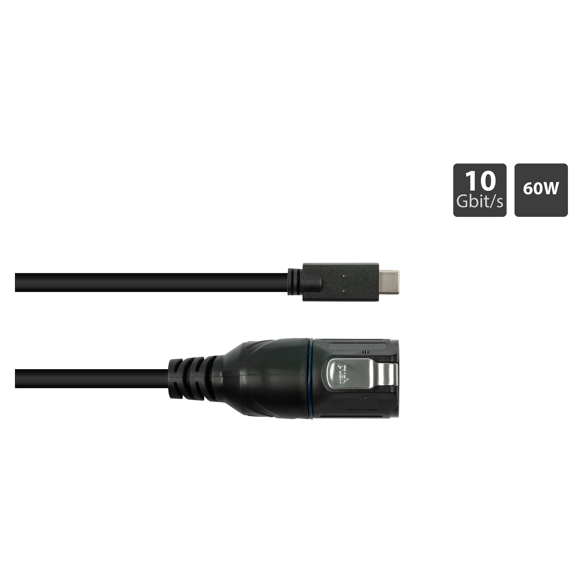 Kabllo USB Good Connections Alcasa IC01-16U3101-005, USB 3.2 Gen 2, USB-C Mashkull në USB-C Mashkull, 10Gbps, 0,5m - Zezë 2
