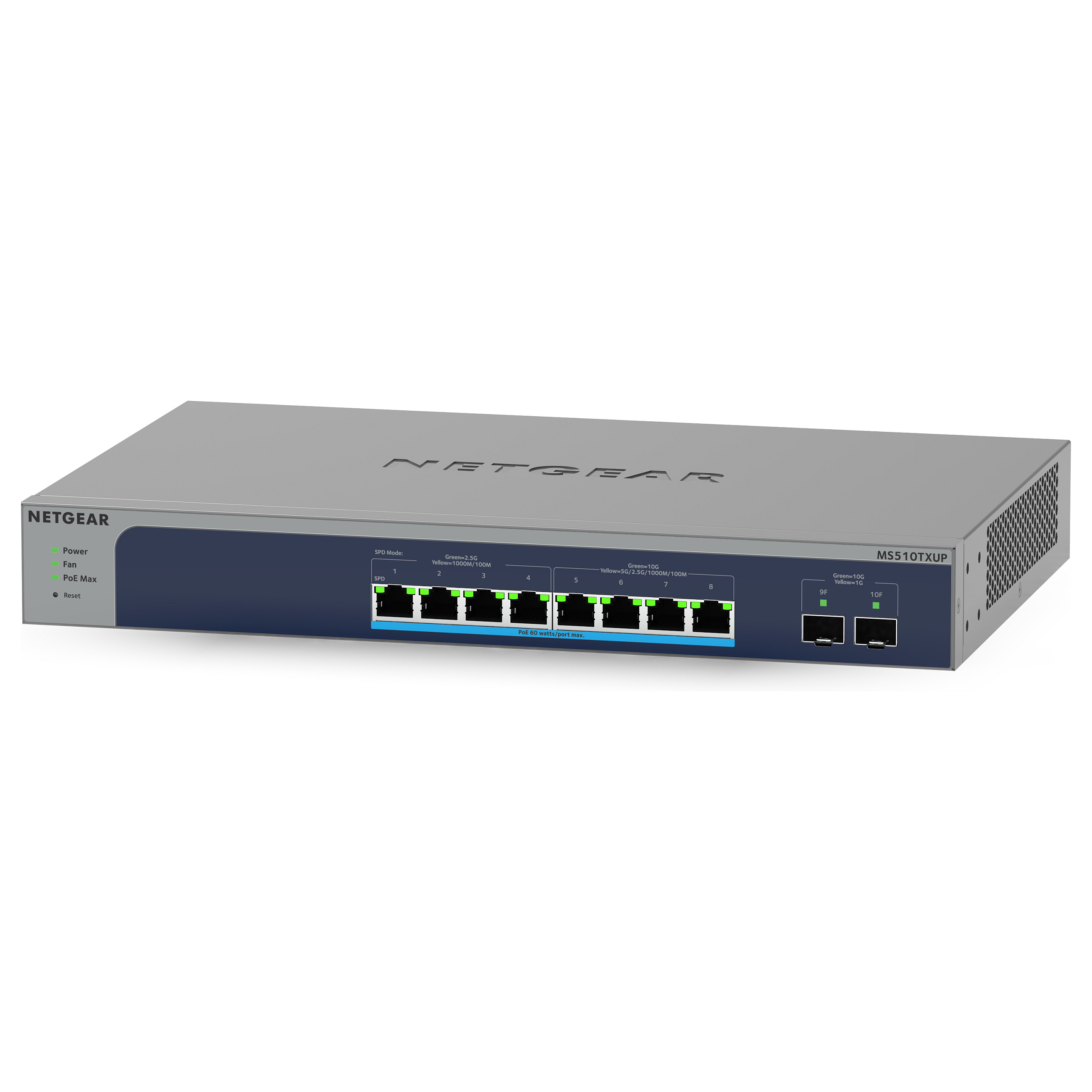 NETGEAR MS510TXUP-100EUS 8-Port Multi-Gigabit Smart Managed Switch with PoE++ and 2x 10G SFP+ Uplink | 295W Ultra60 Enterprise Network Switch thumbnail 2
