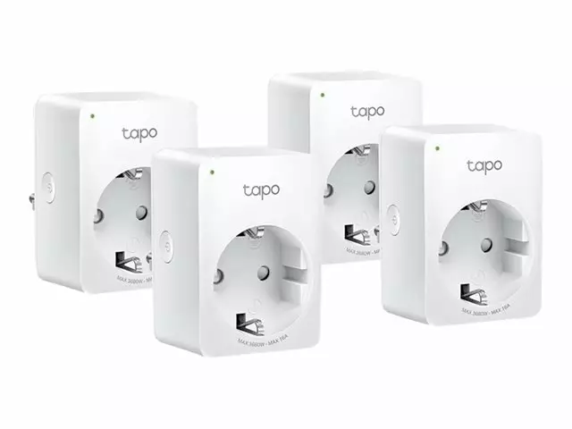 TP-Link Tapo P110 4-Pack Smart Wi-Fi Plug – Energy Monitoring, 2.4GHz, 16A/3680W, Remote Control, Alexa/Google Assistant – Bardhë 2