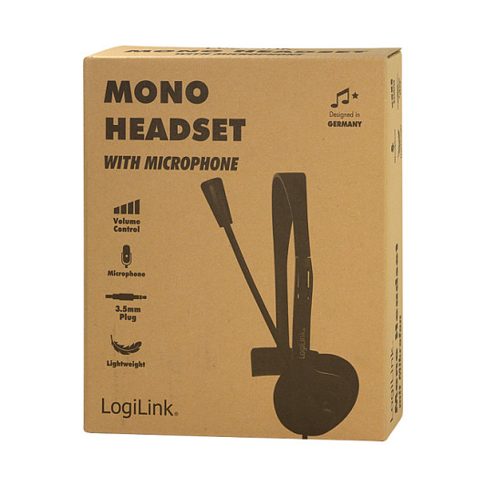 Kufje me kabllo LogiLink HS0054 / Mono / Mikrofon / 3.5 mm / 1.8 m – Zezë 9