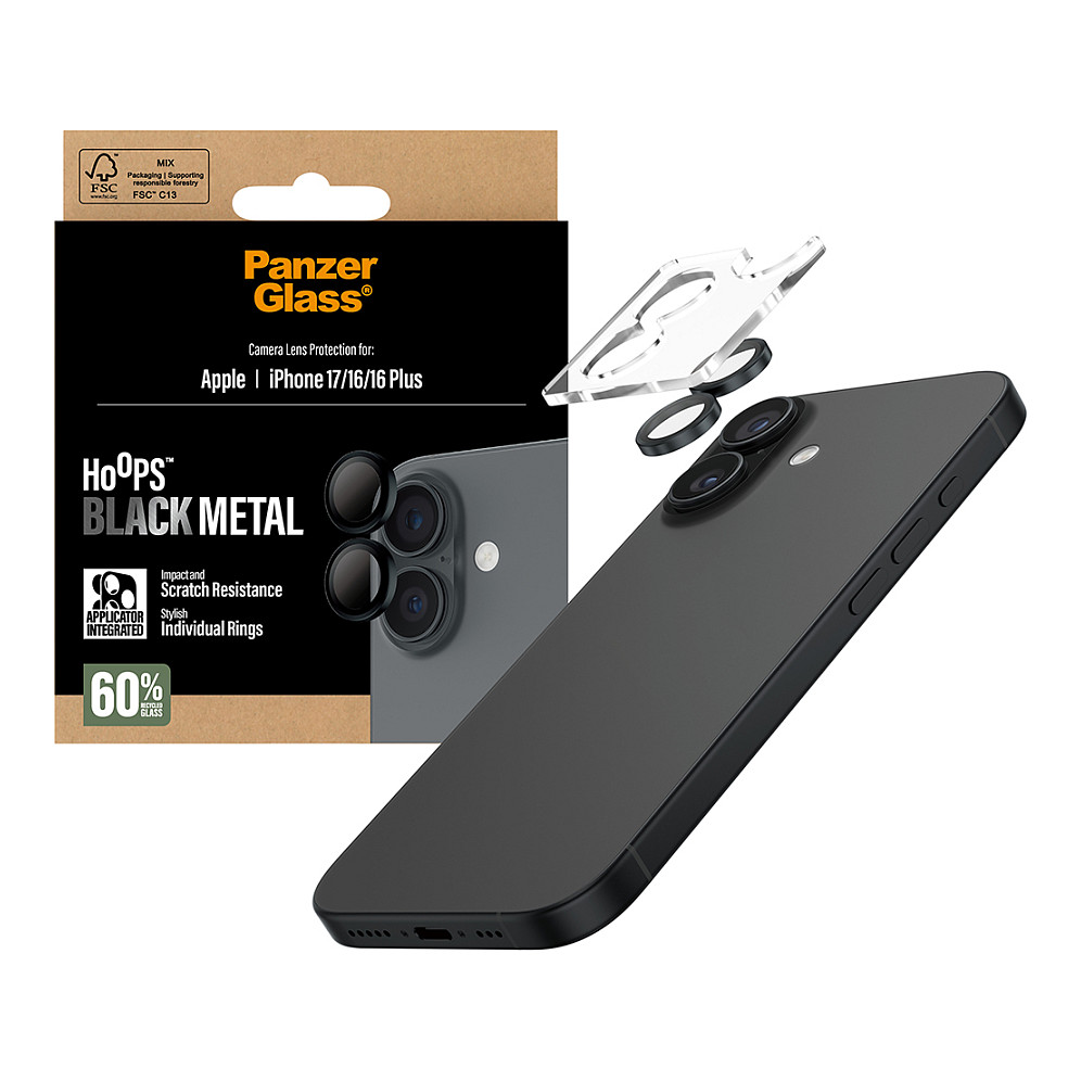 PanzerGlass Hoops Black Lens Protector for iPhone 17 / 16 / 16 Plus thumbnail 5