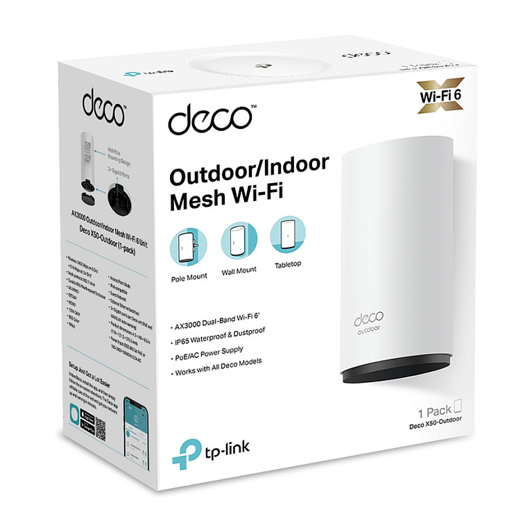 TP-Link Deco X50-Outdoor AX3000 Wi-Fi 6 Outdoor Mesh Access Point / 3000Mbps / 2× Gigabit / PoE / IP65 – White 10