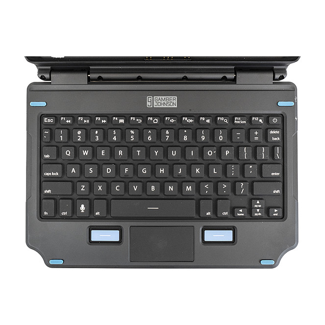 Tastierë për tabletë Gamber-Johnson 7160-1869-02 / për Samsung Galaxy Tab Active4 Pro / 76 Keys / QWERTZ German / Pogo Pin / Touchpad / Backlit - Zezë 5