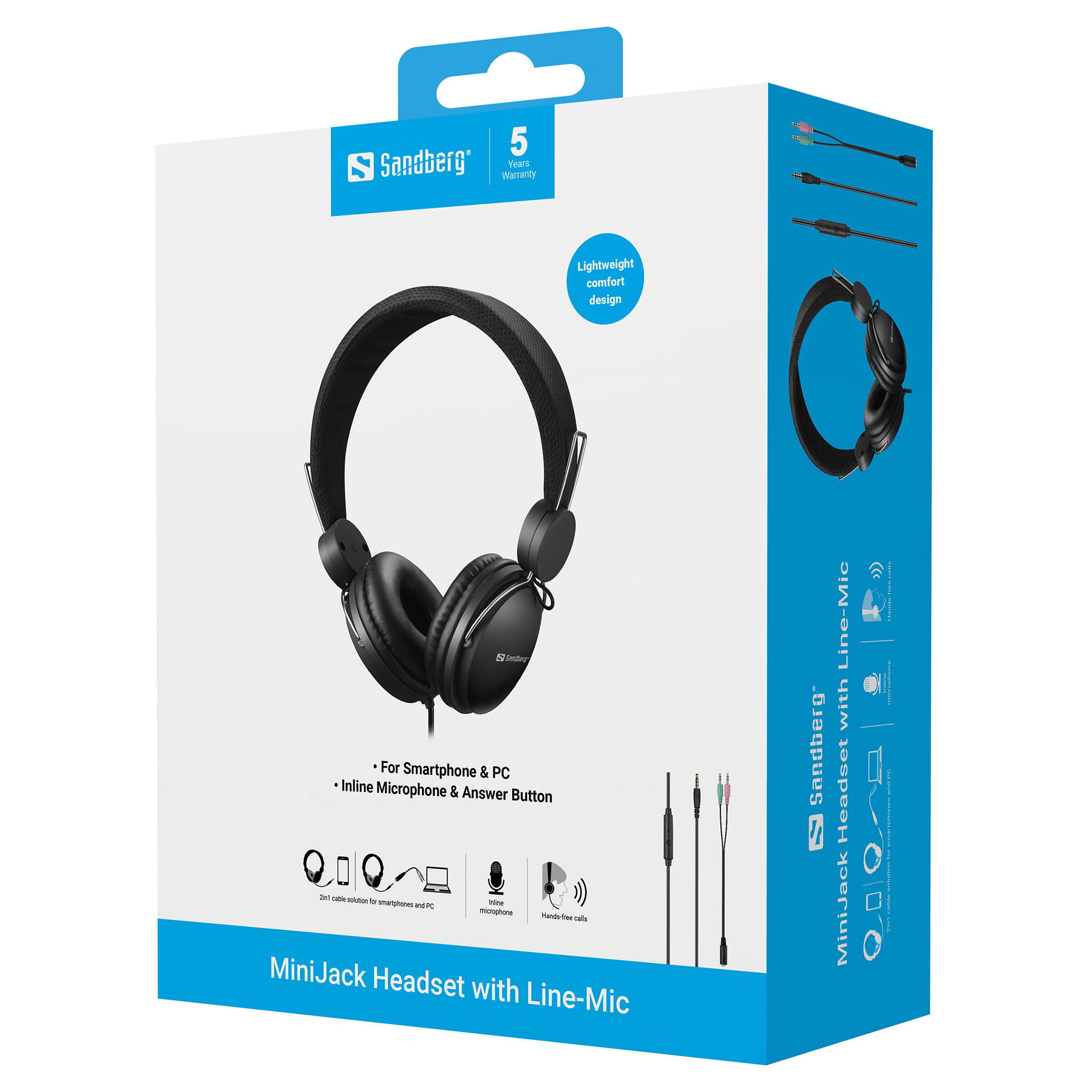 Kufje me kabllo Sandberg MiniJack Headset 126-34 / Over-Ear / 3.5mm / 40mm / 20-20000Hz / Mikrofon / 1.2m - Zezë 8