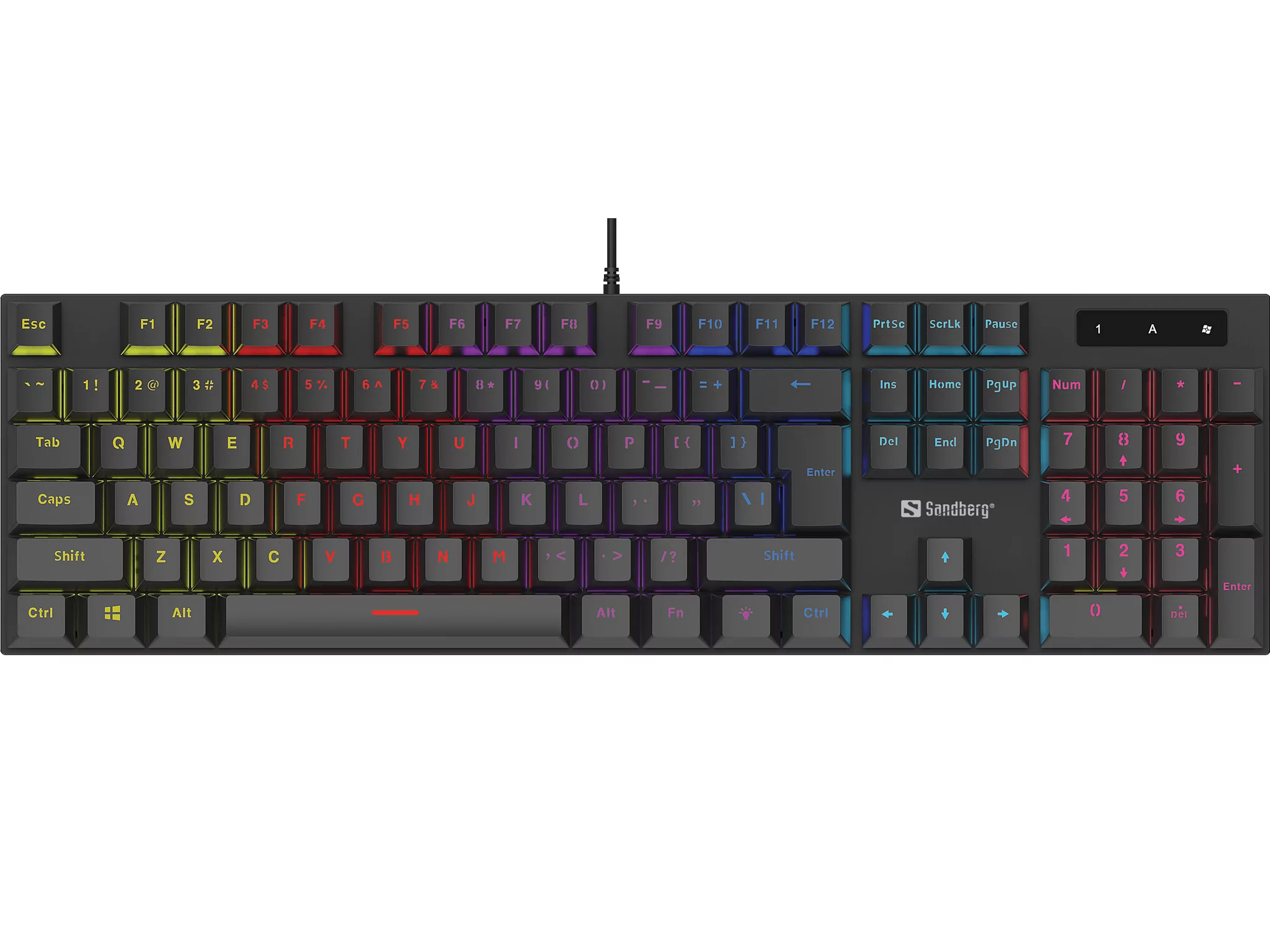 Tastierë Gaming  Sandberg Mechanical Gamer Keyboard / Wired / Mekanike YH Blue / 105 Çelësa / German / 1.5m - Zezë 2