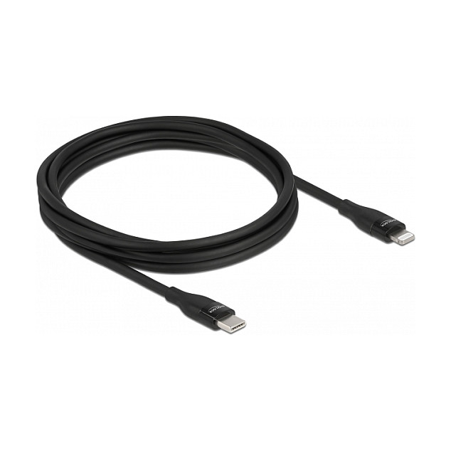 Kabllo USB DeLOCK 86638, USB 2.0 Type-C në Lightning, MFi, 2 m - Zezë