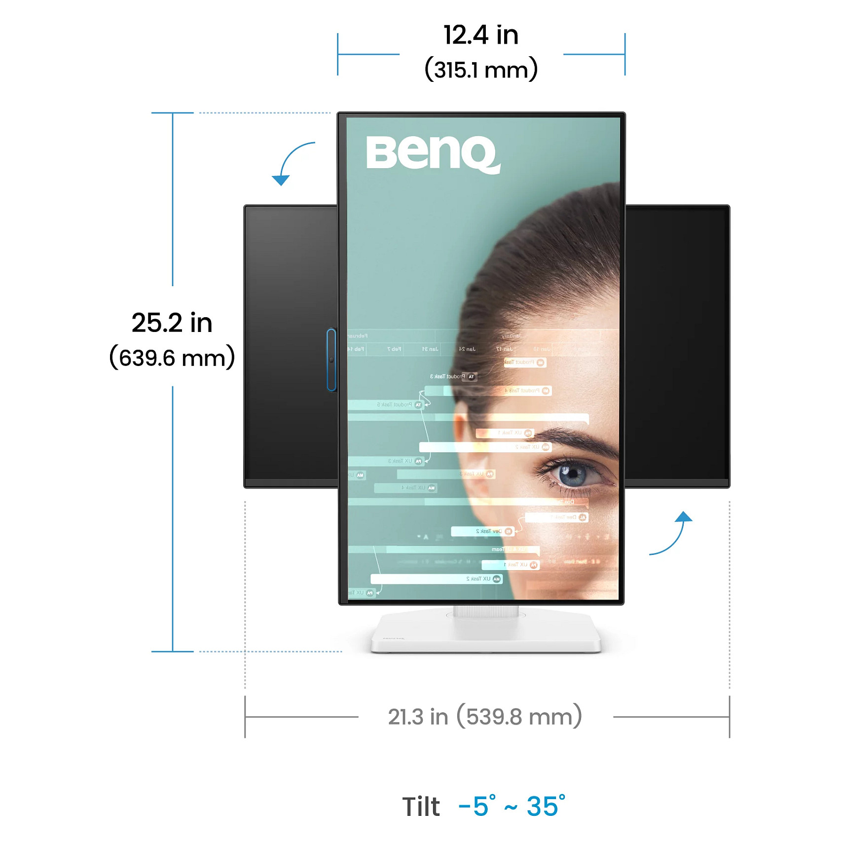 Monitor BenQ GW2490TC / 23.8"/ Full HD IPS / LED / 144Hz / 5ms / HDMI+USB+DP - Bardhë thumbnail 5
