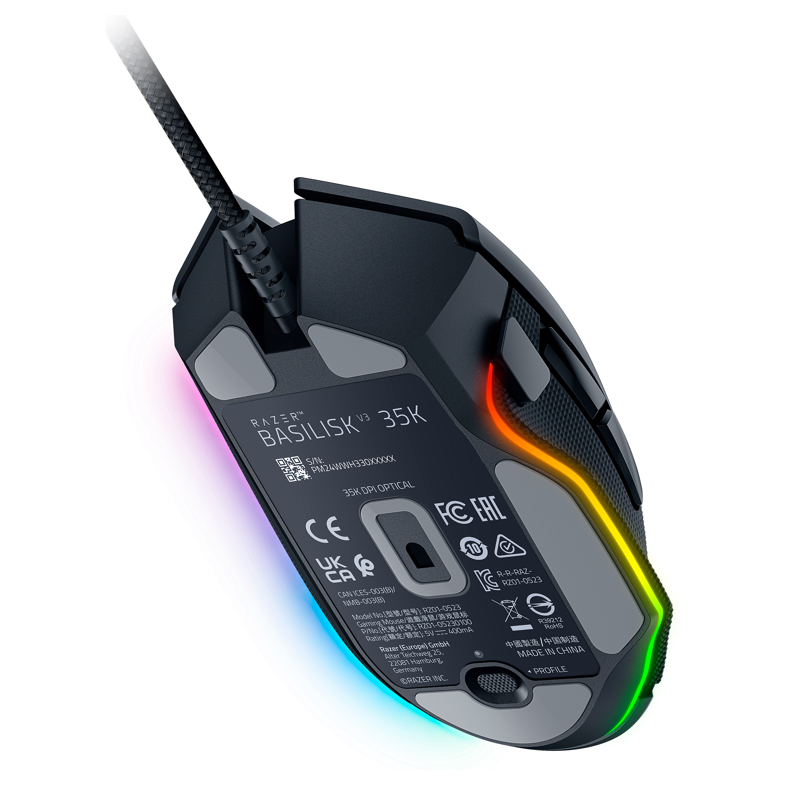 Maus Gaming Razer Basilisk V3 35K, 35.000 DPI, 11 Butona, RGB, USB – Zezë 4