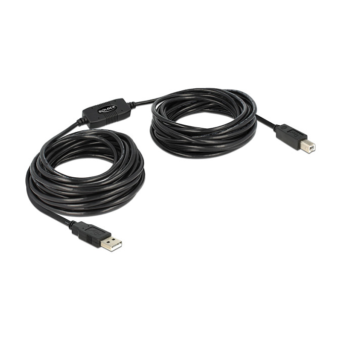 Kabllo USB DeLOCK 82915, USB-A në USB-B, USB 2.0, 11 m - Zezë
