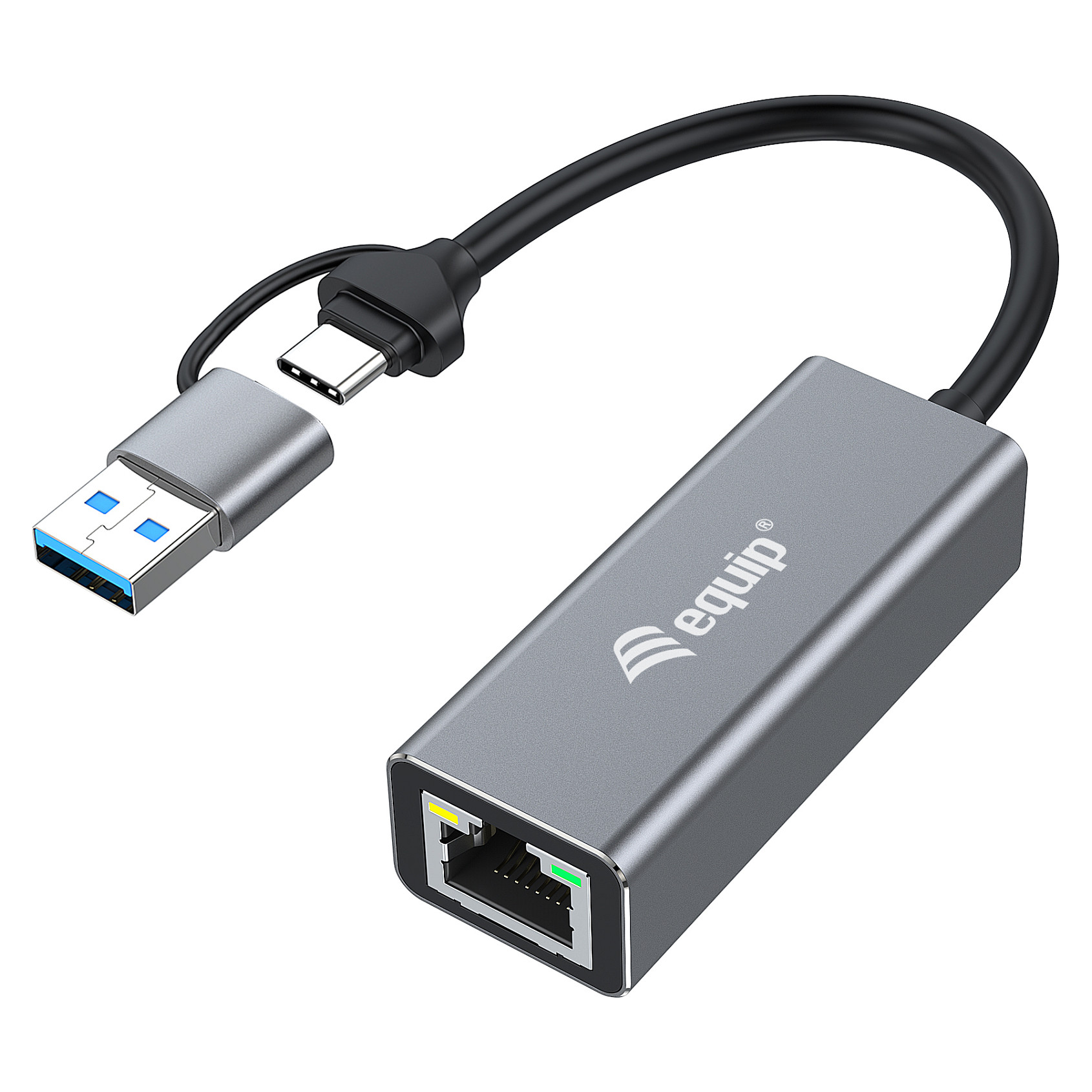 Adapter USB-C / Equip / LAN 2.5Gbps + USB-A - Gri
