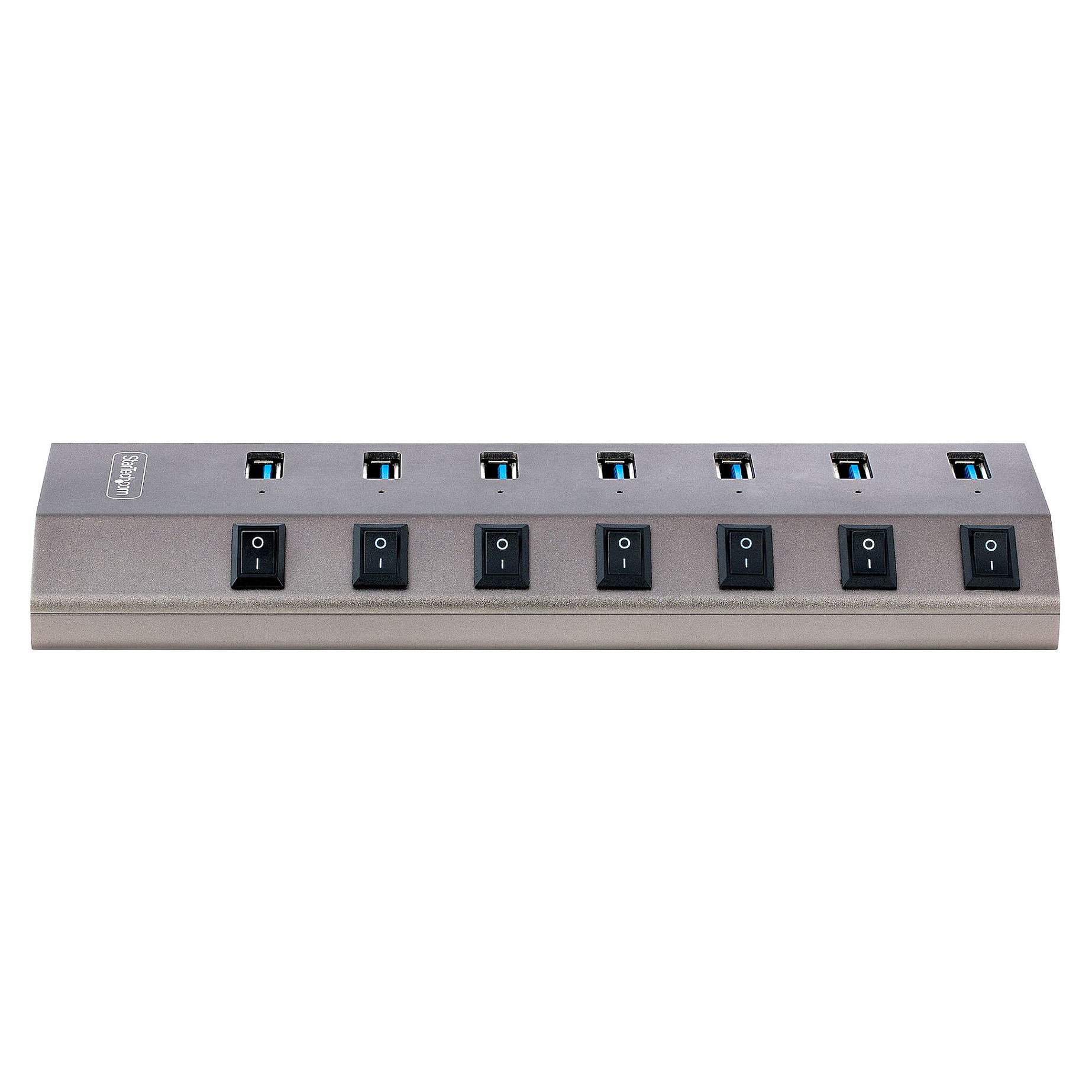 Hub USB StarTech.com 5G7AIBS-USB-HUB-EU, 7× USB-A, USB 3.2 Gen 1, 5 Gbps, Ndërprerës Individualë, Adapter 65 W – Gri 3