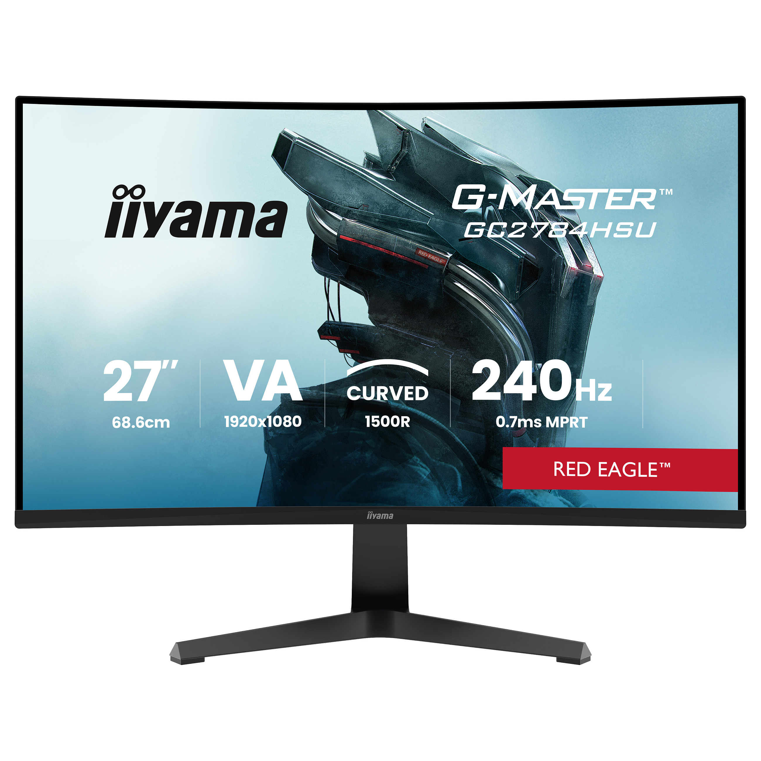 Monitor Gaming iiyama G-Master GC2784HSU-B1 / 27"/ Full HD VA / Curved / 240Hz / 0,7ms / HDMI+DP+USB - Zezë