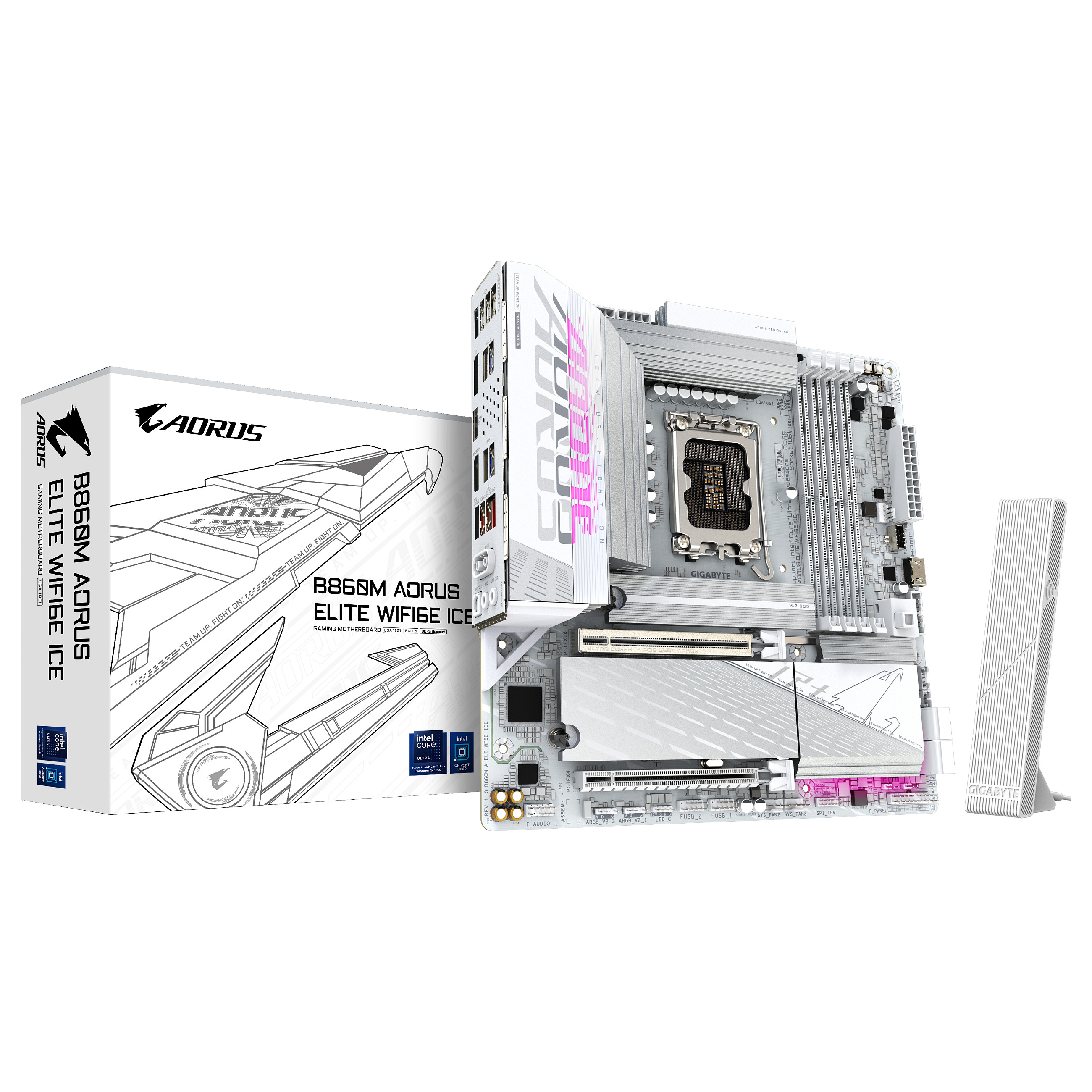 Pllakë Amë MB Intel LGA1851 Gigabyte B860M AORUS ELITE WF6E ICE DDR5