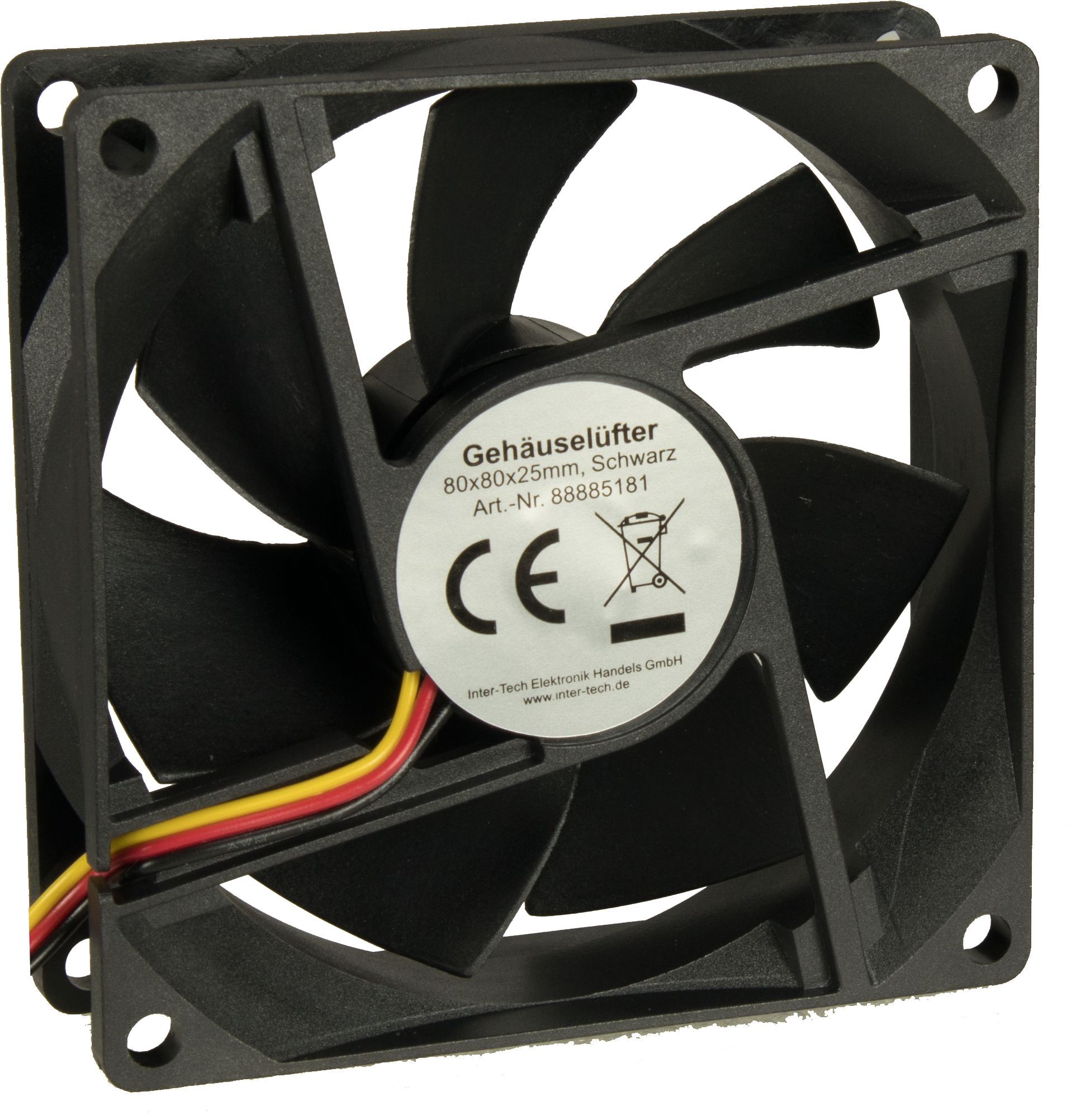 Ftohës për Kasë Inter-Tech Fan 80mm Bulk / 80mm / 1700 RPM / 38.5 m³/h / 3-Pin – Zezë