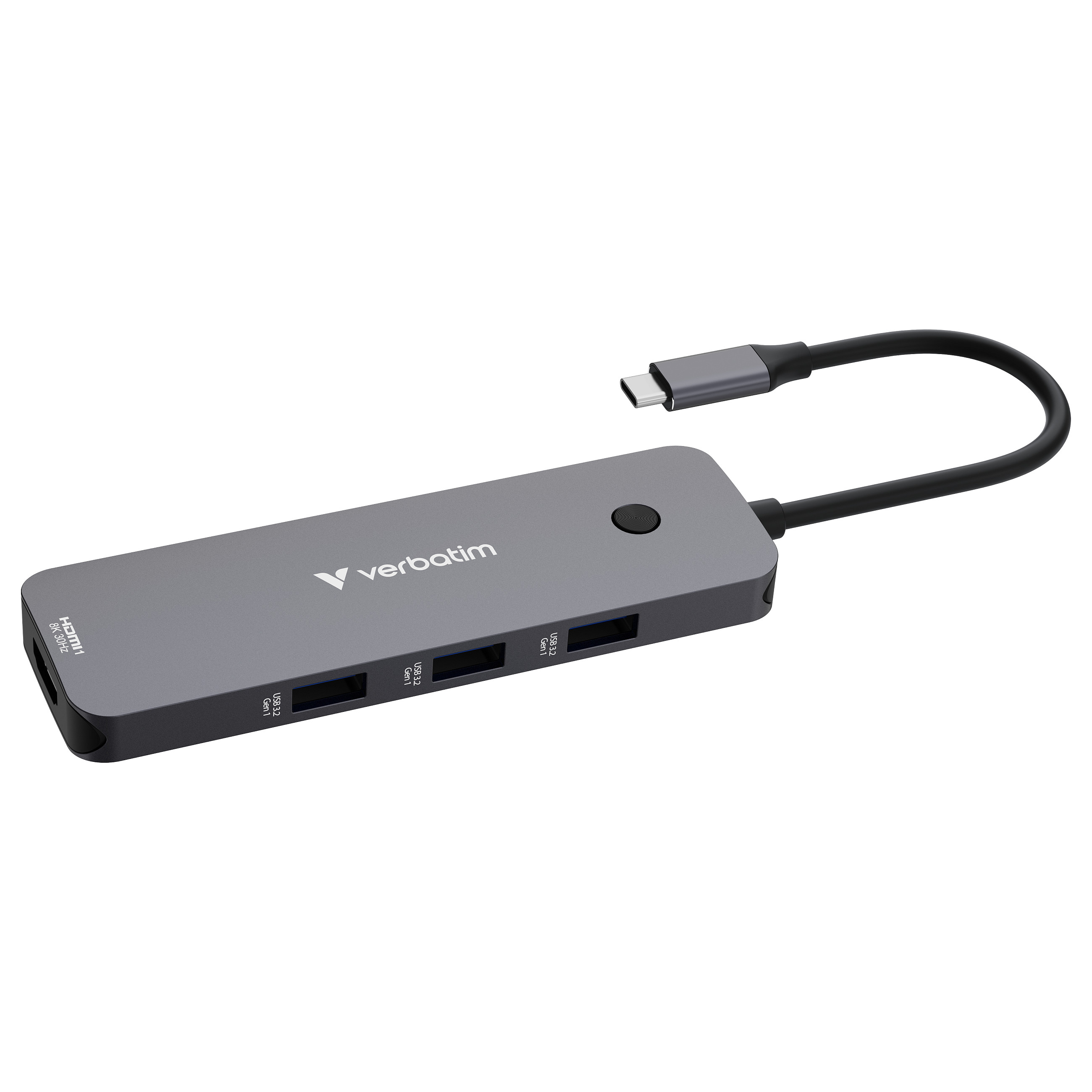 Hub USB-C Verbatim CMH-08, 2× HDMI, 3× USB-A, SD, microSD, USB-C PD 100W - Hiri 5