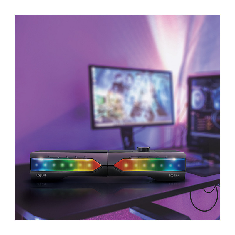 Soundbar LogiLink SP0059, 6W, Bluetooth, USB, Ndriçim RGB – Zezë 7