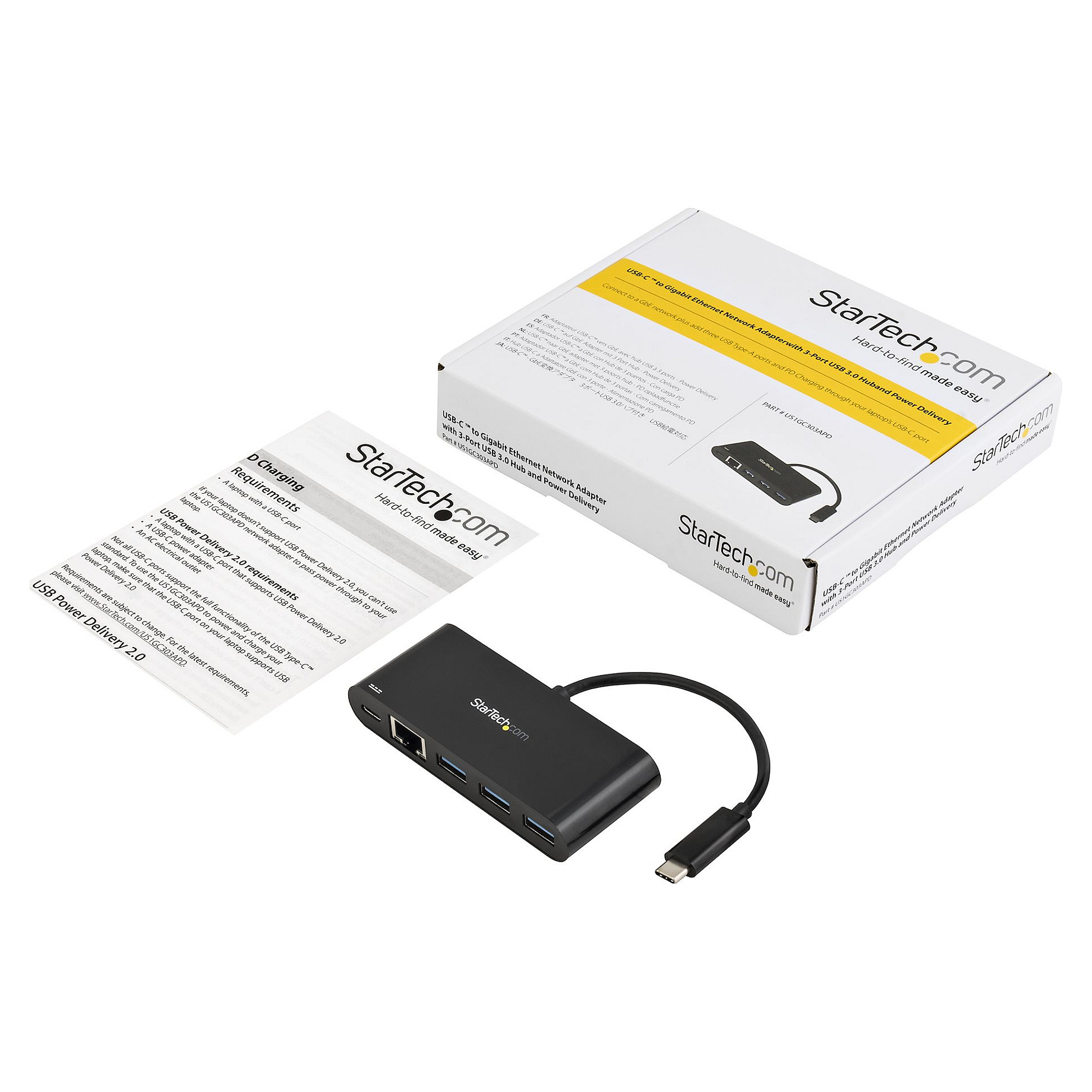 Hub StarTech US1GC303APD / 3x USB-A + 1x USB-C PD / 1GbE / 5Gbps – Zezë 2