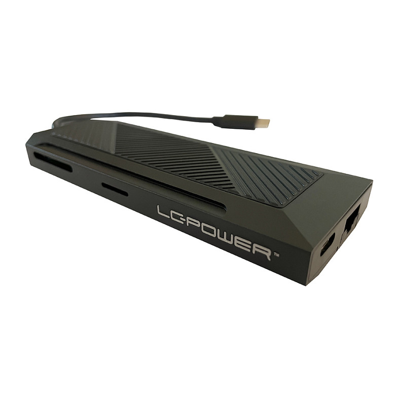 Hub USB-C LC-Power LC-HUB-C-MULTI-6-RGB, 3x USB-A, HDMI, Ethernet, SD/microSD, PD 100W - Zezë 7