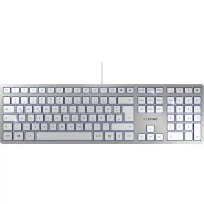 Tastierë Cherry KC 6000 Slim / me kabllo / USB / QWERTZ / e argjendtë