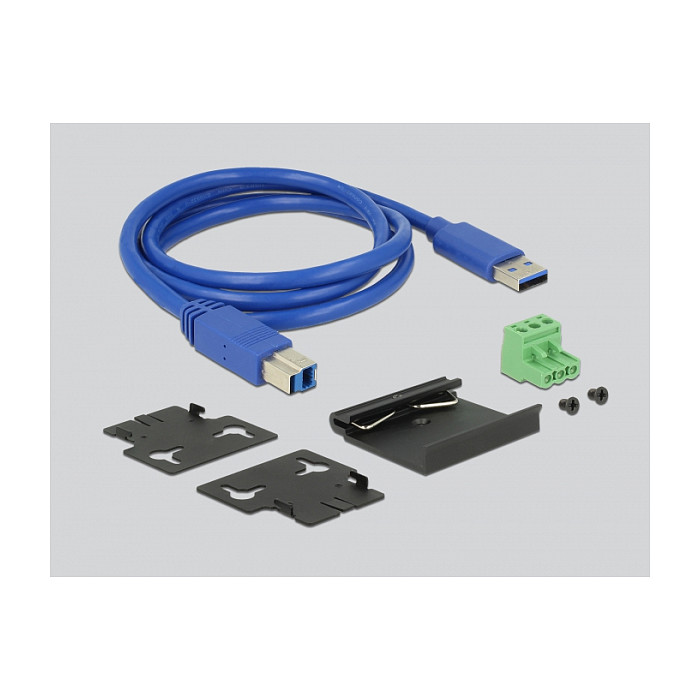 Hub DeLOCK 63919, 10x USB-A, USB 5Gbps, USB-B, 9–40V DC, 20kV ESD, Metal, Montim në Mur - Zezë 4