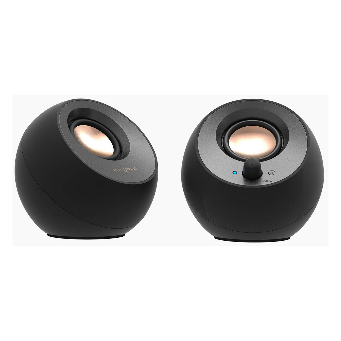 Altoparlantë Creative Labs Pebble V3, 2.0, 8W RMS, 16W Peak, Bluetooth 5.0, USB-C, AUX - Zezë