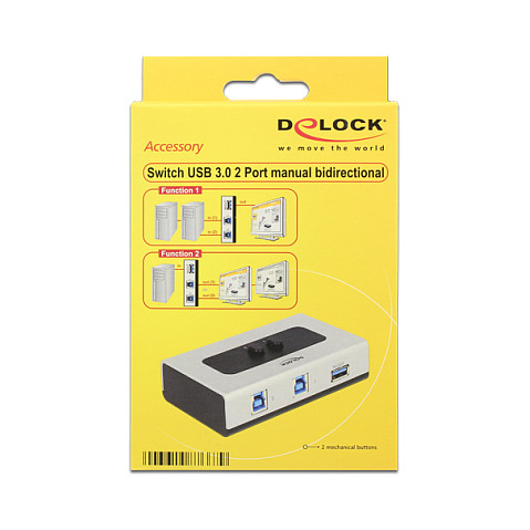 Delock 87667 USB 3.0 Switch 2-Port – Manual Bidirectional USB Sharing Switch thumbnail 2