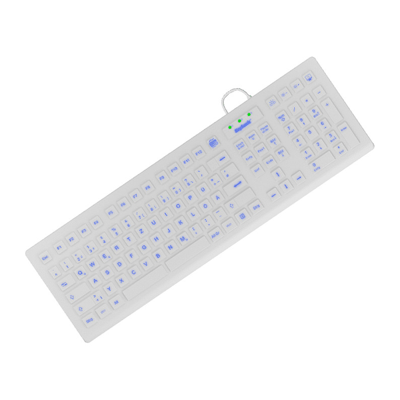Tastierë me kabllo KeySonic KSK-8031INEL / USB / Full-Size / QWERTZ / German / 110 Taste / IP68 - Bardhë