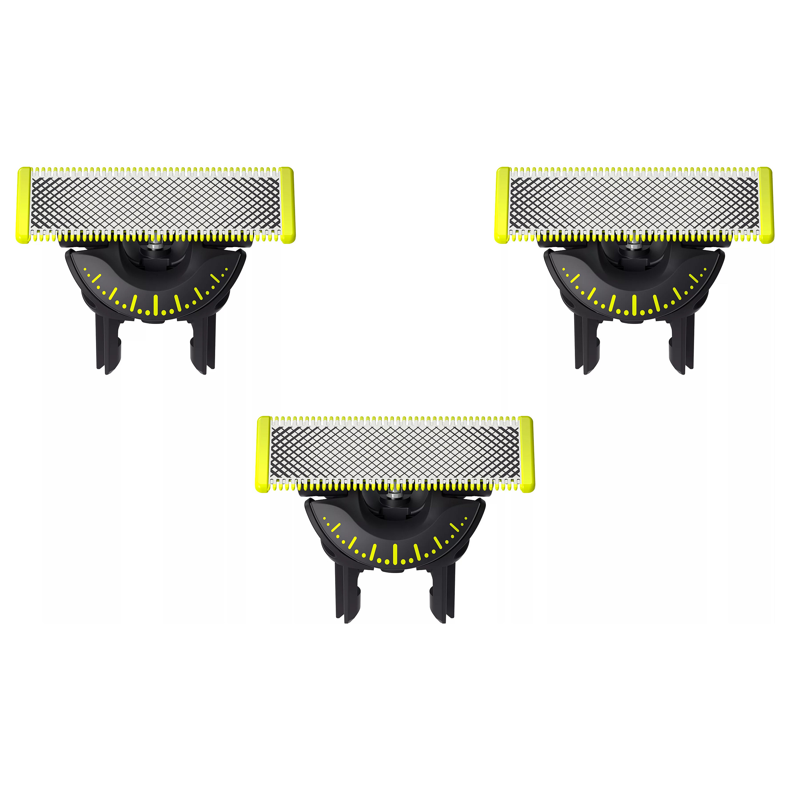 Teh zëvendësues për makinë rroje Philips OneBlade QP430/50 / 360 Blade / Anti-Friction / Dual Protection / Contour-Following / 3 Copë - Argjend/Gjelbër/Zezë 3