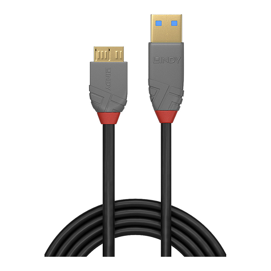 Kabllo USB LINDY 36765, USB 3.2 Gen 1, USB-A Mashkull në Micro USB-B Mashkull, 5Gbps, 0,5m - Zezë 2