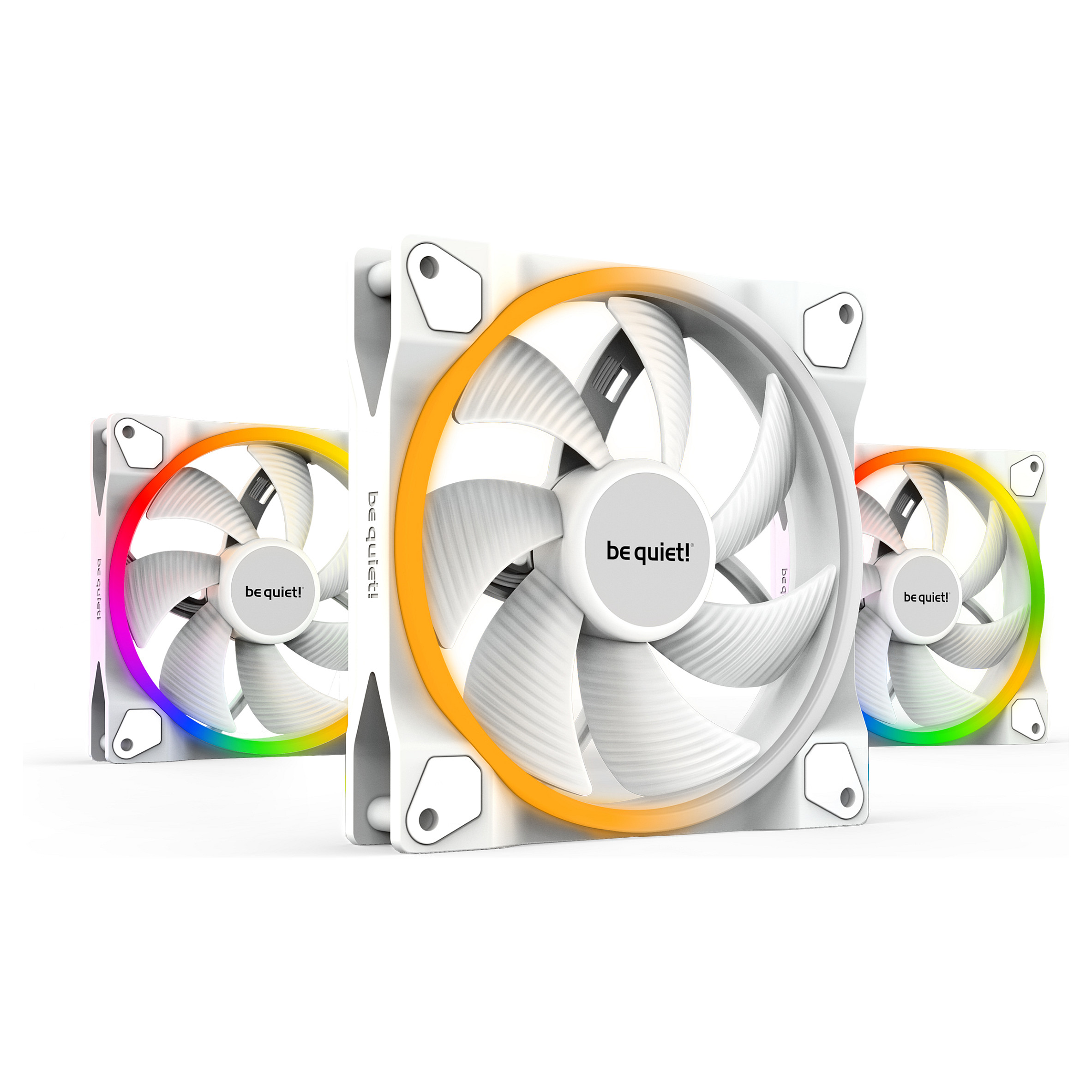 Ftohës për Kasë be quiet! Light Wings / 140mm / 1500 RPM / PWM / ARGB / 3-Pack – Bardhë