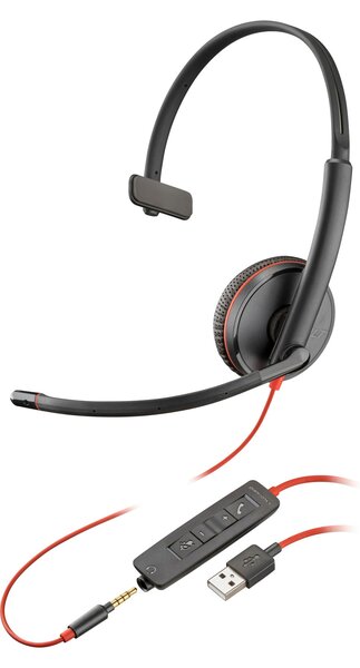 Kufje me kabllo Poly Blackwire 3320 MS / USB-C + USB-A / Dynamic EQ / Mikrofon – Zezë 2