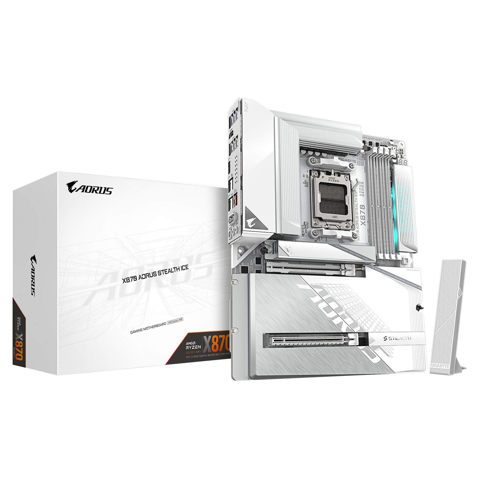 Pllakë Amë AMD AM5 Gigabyte GA-X870 A STEALTH ICE / DDR5 / ATX / HDMI
