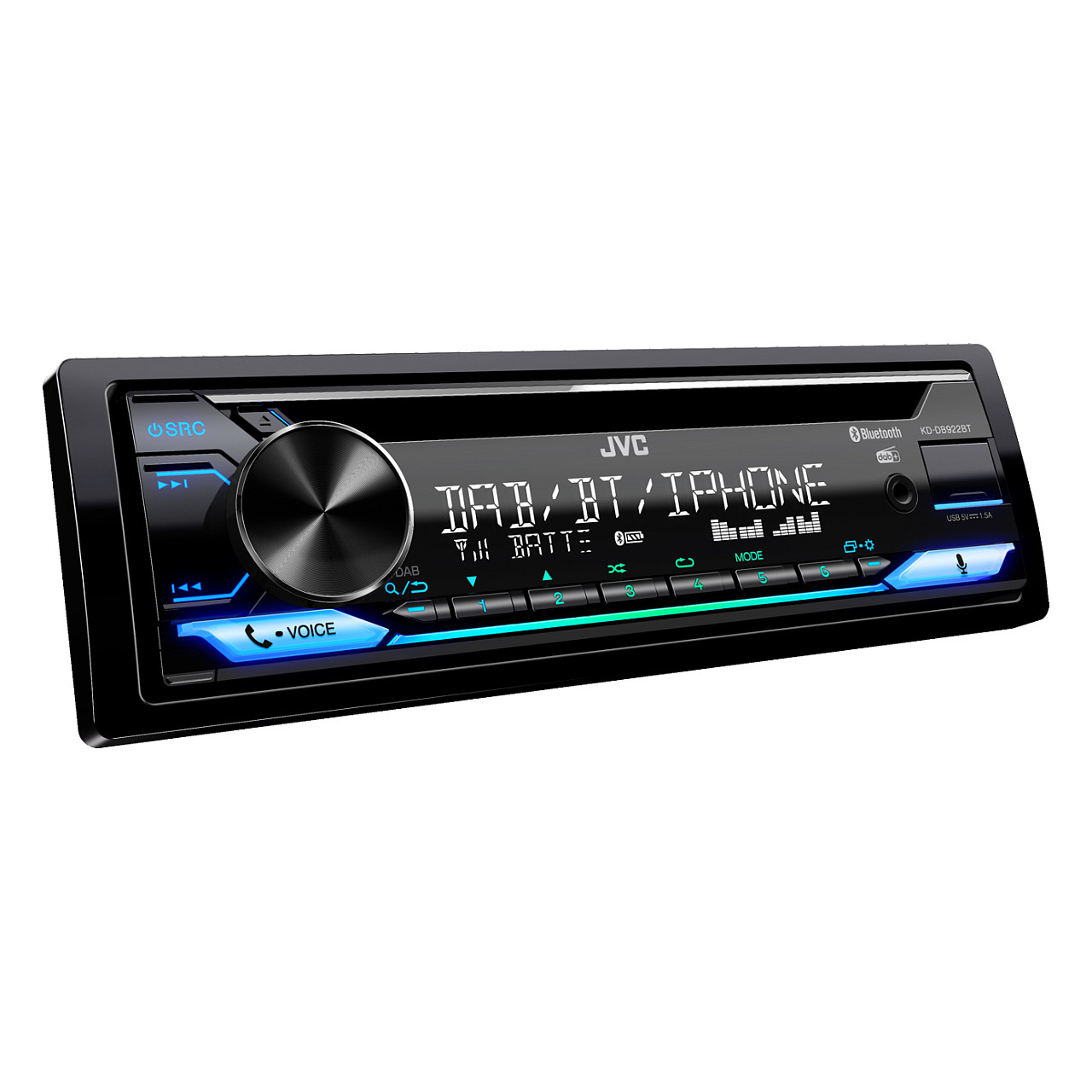 Radio CD për veturë JVC KD-DB922BT, 1 DIN, DAB+, FM, LW, MW, Bluetooth 4.2, USB, AUX, 4 × 50 W, ndriçim RGB - Zezë 3