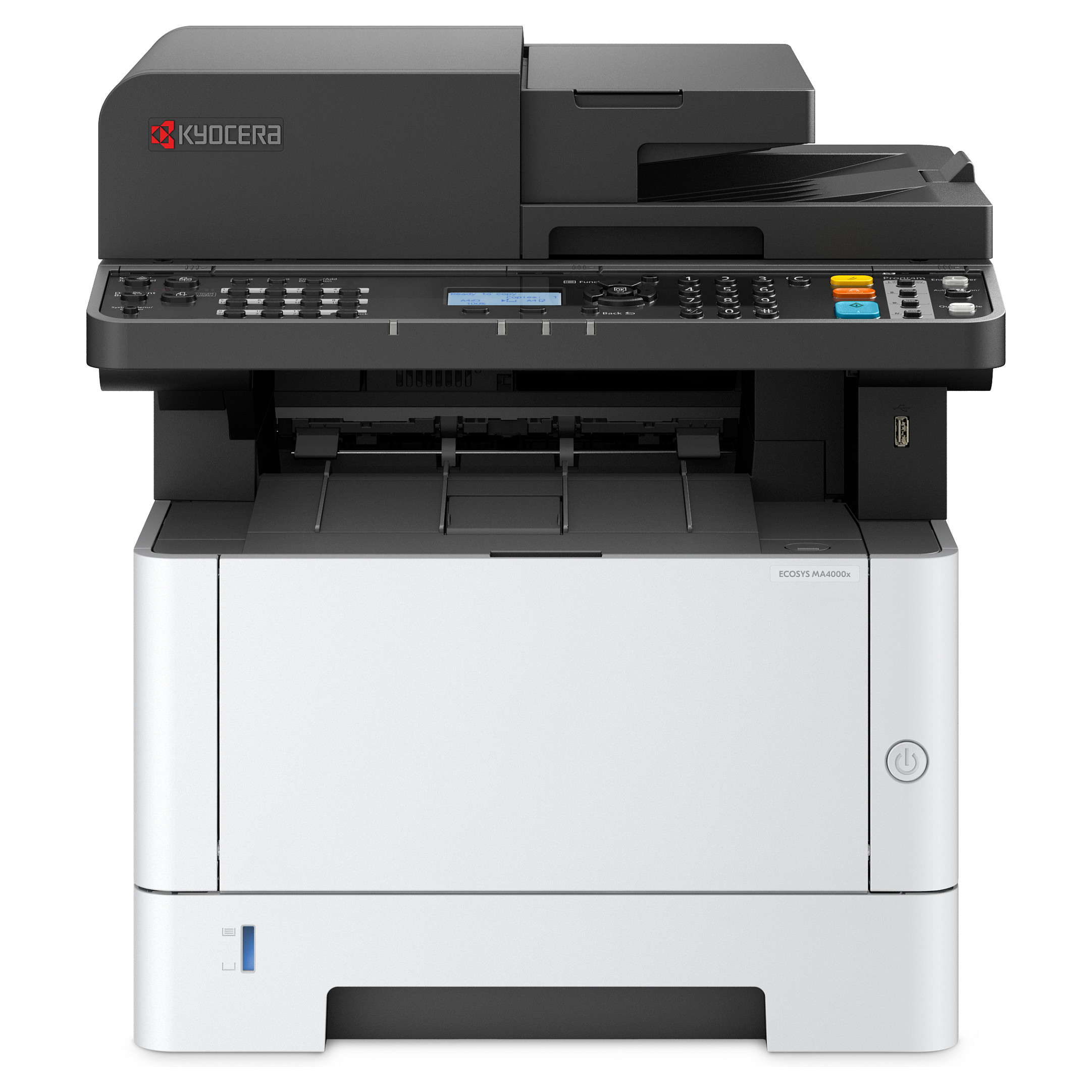 Printer Multifunksional Kyocera ECOSYS MA4000x, Laser Monokrom, A4, 1200 × 1200 dpi, 40 ppm, Duplex, USB 2.0, Ethernet - Zezë/Bardhë