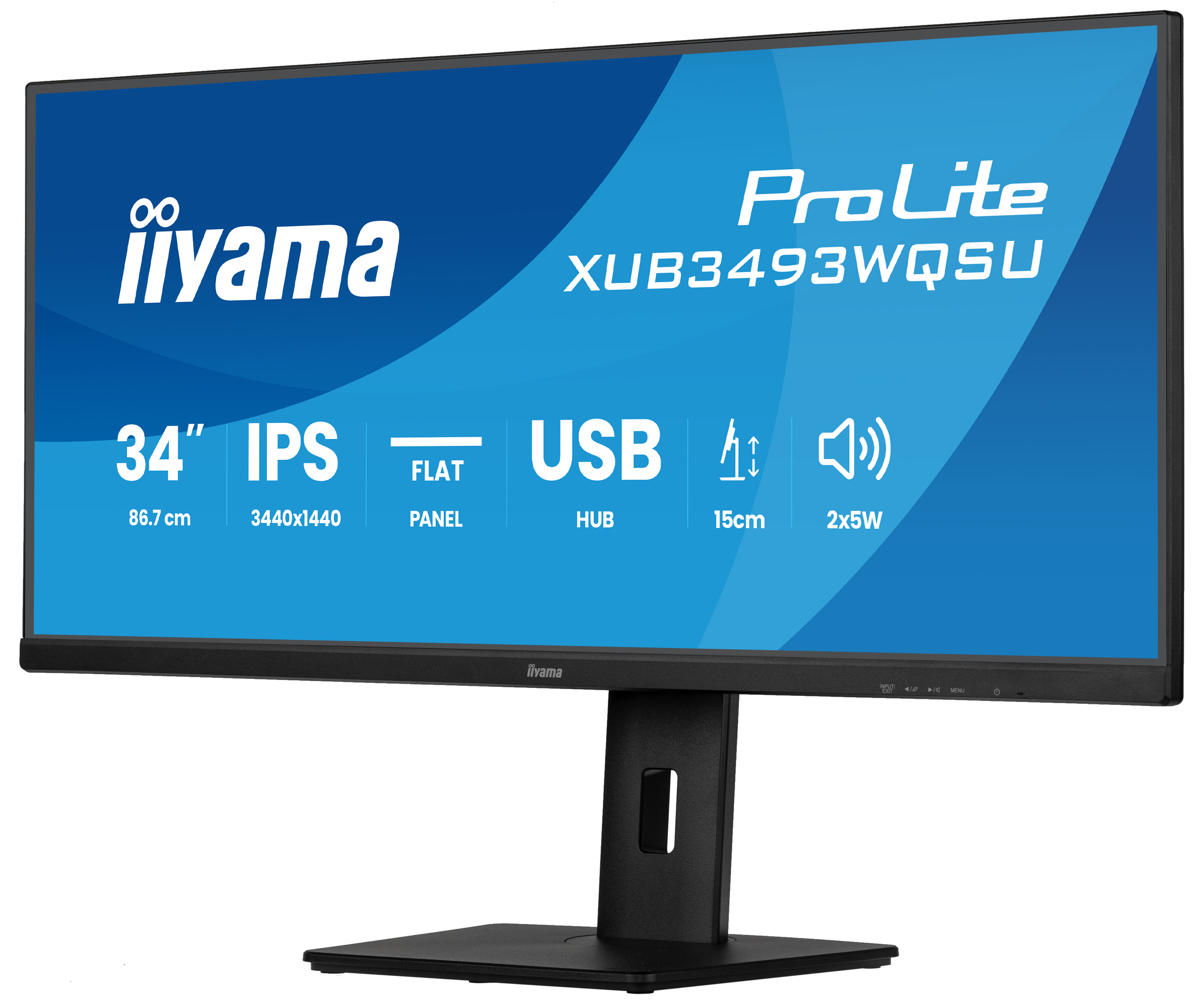 Monitor iiyama ProLite XUB3493WQSU-B6, 34", UWQHD IPS, 120Hz, 1ms, 2xHDMI+DP+USB - Zezë 3