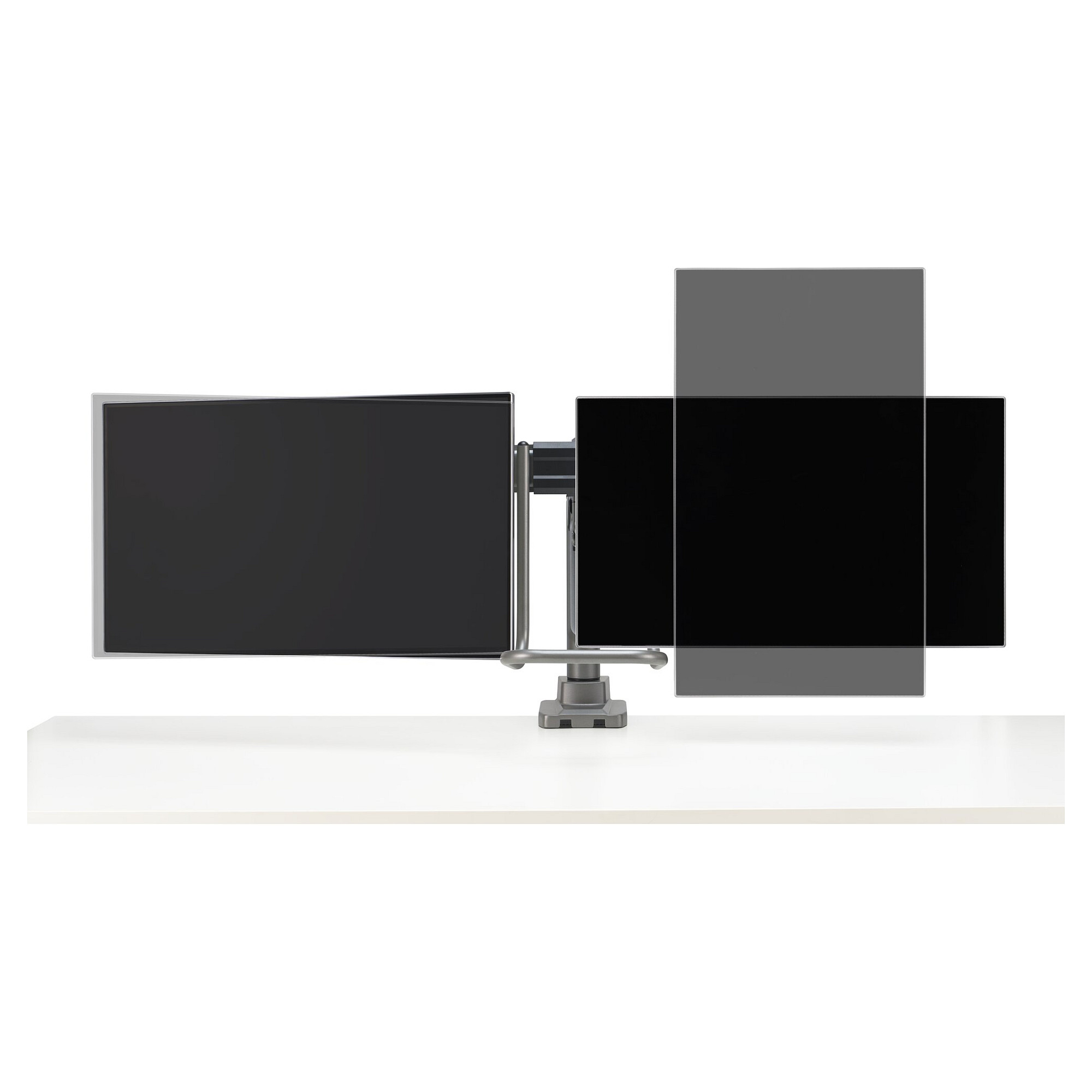 Mbajtëse për Monitor Kensington SmartFit K58272WW / 2 Monitorë / deri 32" / deri 9kg për Monitor / VESA 75x75 & 100x100 / Gas Spring / Rotacion 180° - Hiri 10