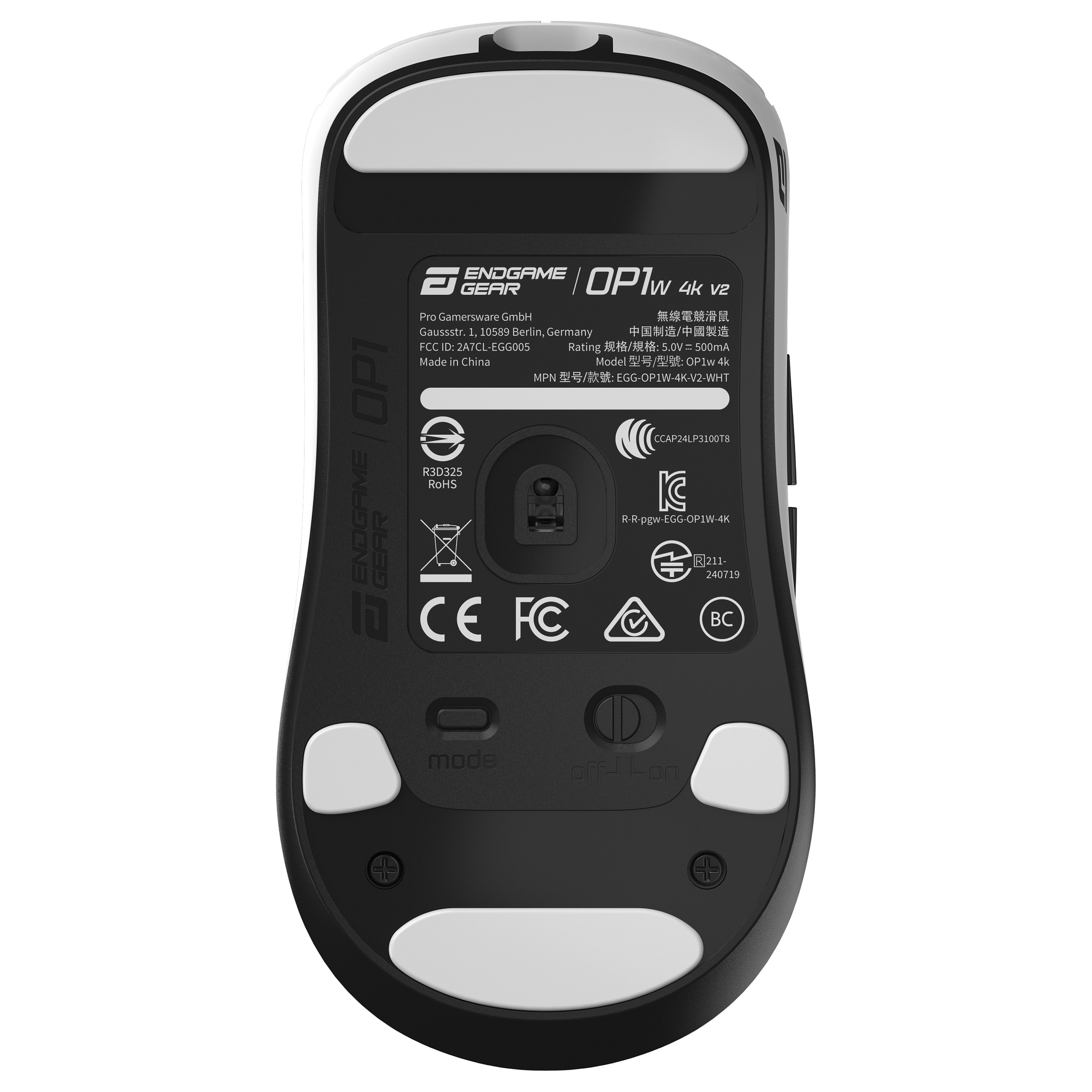 Maus Gaming Endgame Gear OP1w 4K v2 / Wireless / PixArt PAW3950 / 30.000 DPI / 4000Hz / 6 Butona / 2.4 GHz - Bardhë 10