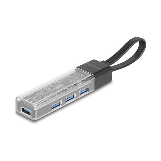 Hub DeLOCK 64292 , 3x USB-A , USB 5Gbps , Lexues SD dhe MicroSD , USB-C Mashkull , 50cm - Gri 9