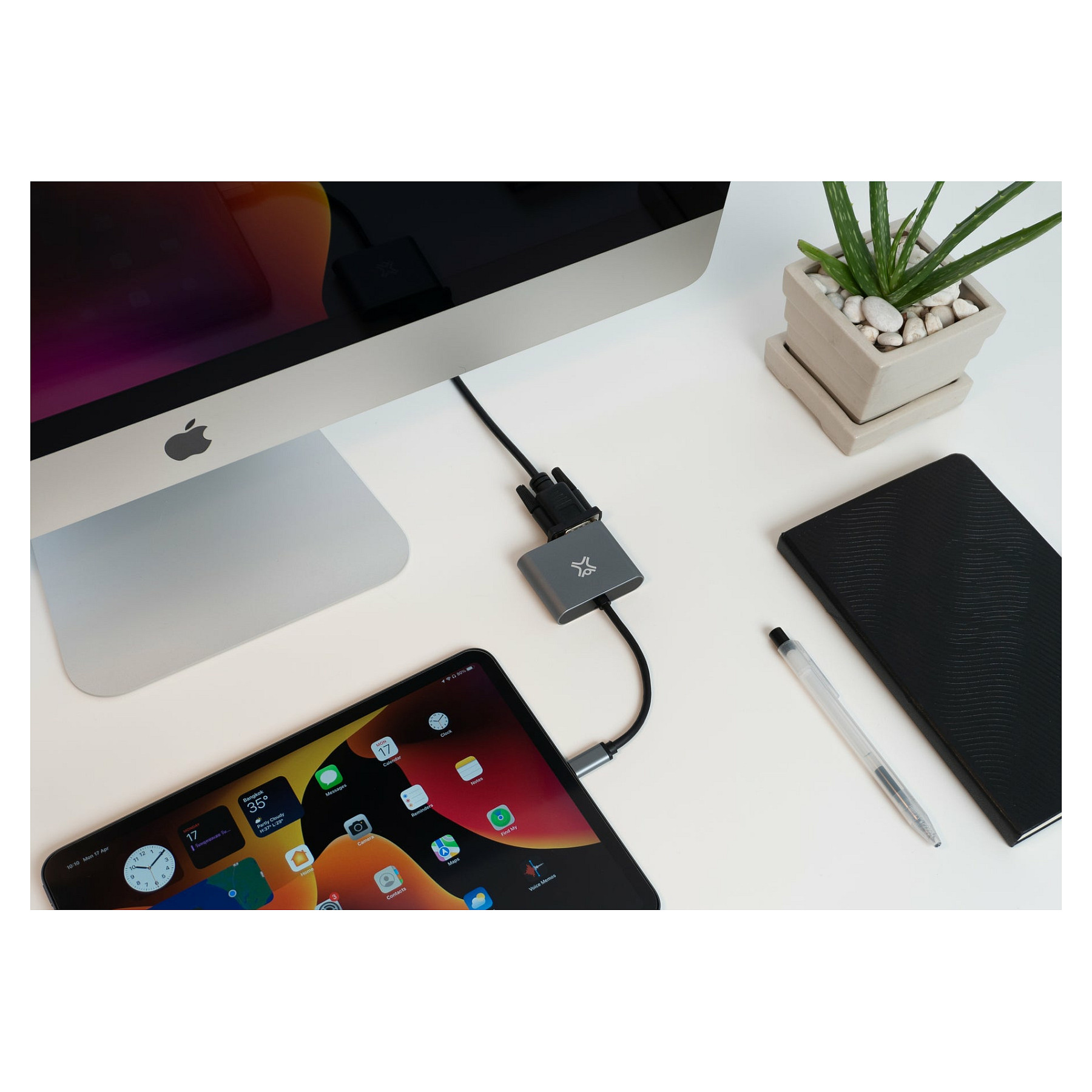 Adapter XtremeMac XWH-ACVH-13, USB-C në HDMI dhe VGA, HDMI 4K 30Hz, VGA Full HD 60Hz - Hiri 7