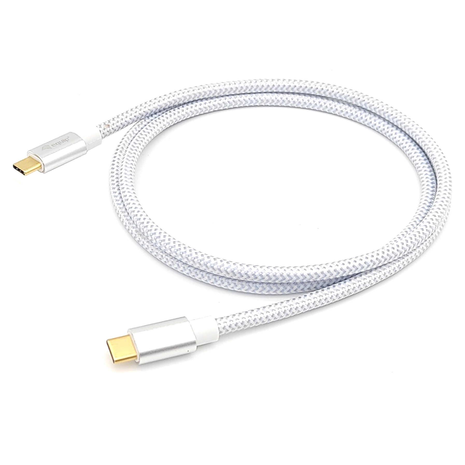 Kabllo USB / USB-C 3.2 / Equip / C–C / 1.0m / 5A / 4K60Hz - Bardhë