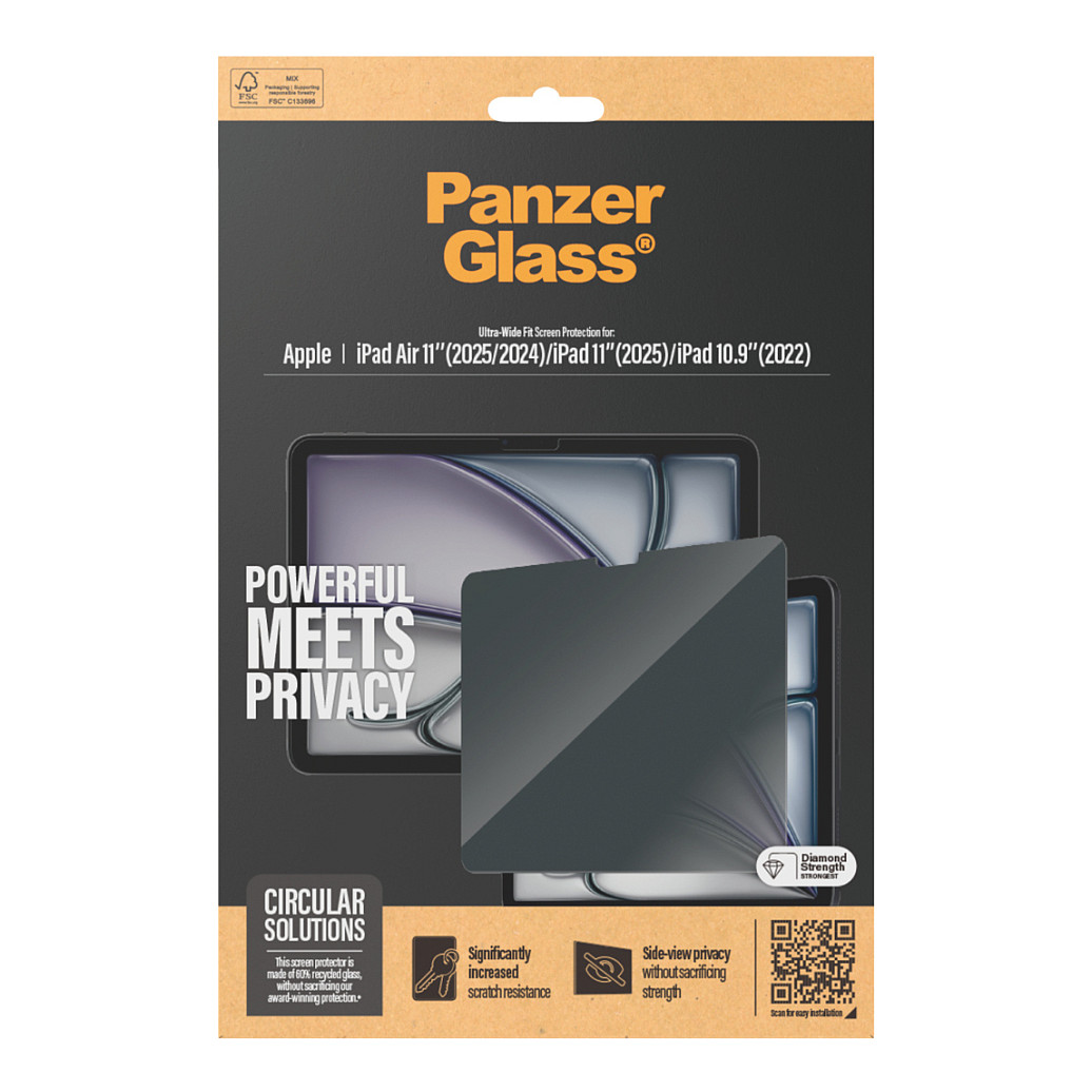 Mbrojtës Ekrani PanzerGlass 2-Way Privacy për iPad Air 11" (2024–2025) / iPad 11" (2025) / iPad 10.9" (2022) / Tempered Glass – Transparente 3