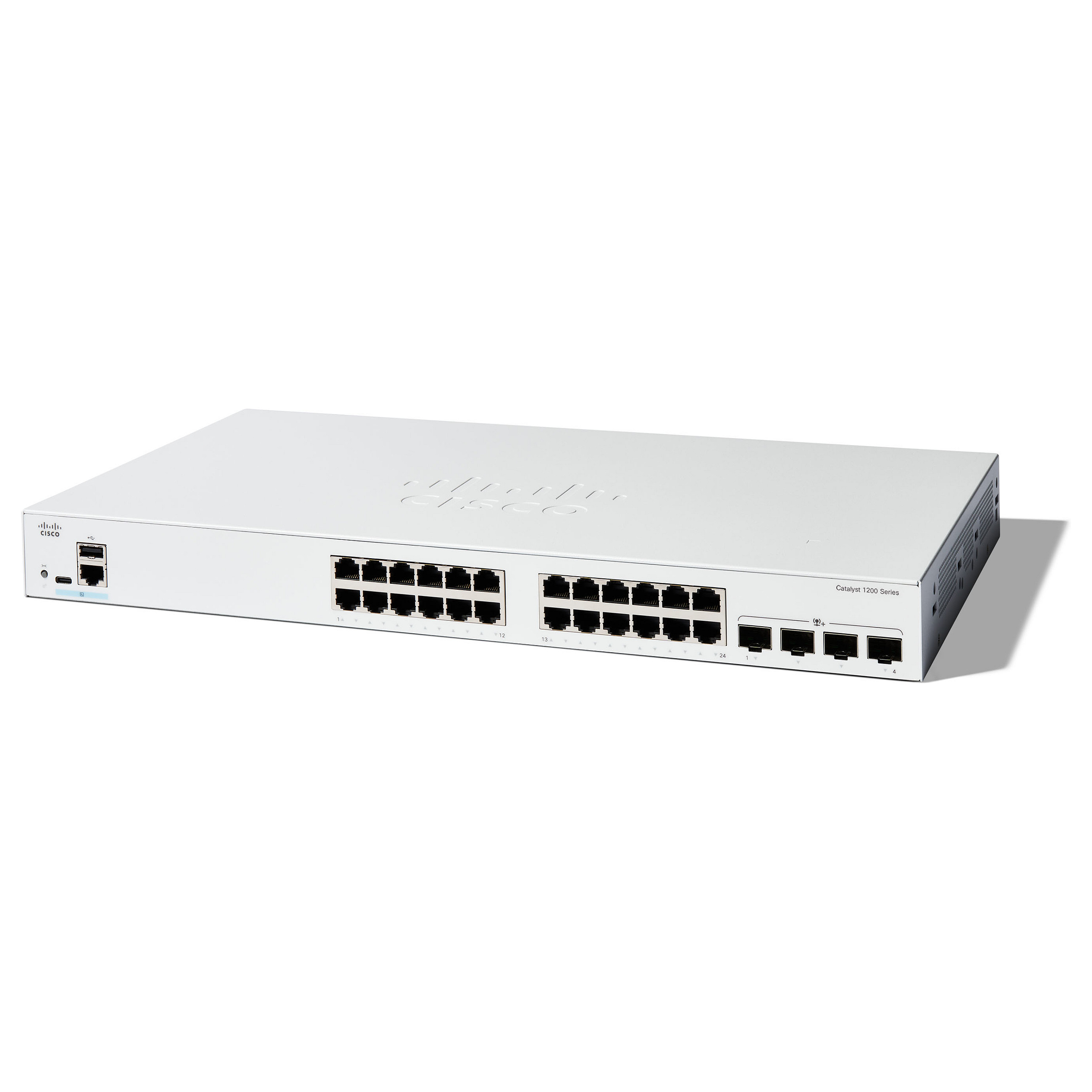 Cisco Catalyst 1200 C1200-24T-4X – Managed L2/L3 Switch, 24× Gigabit Ethernet, 4× 10G SFP+, 19" 1U
